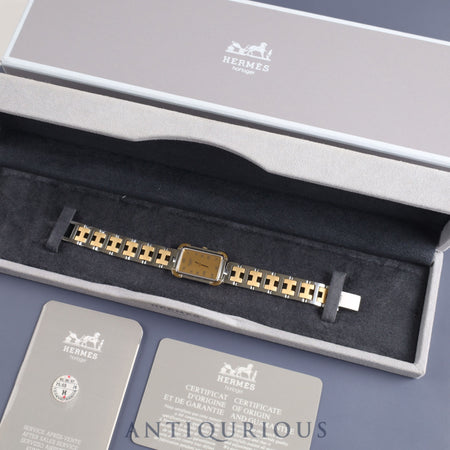 Hermes Cloajour CR1.240 Quartz Cal.976.001 SS / GP Gold Dial Box Warranty (no description) Overhauled