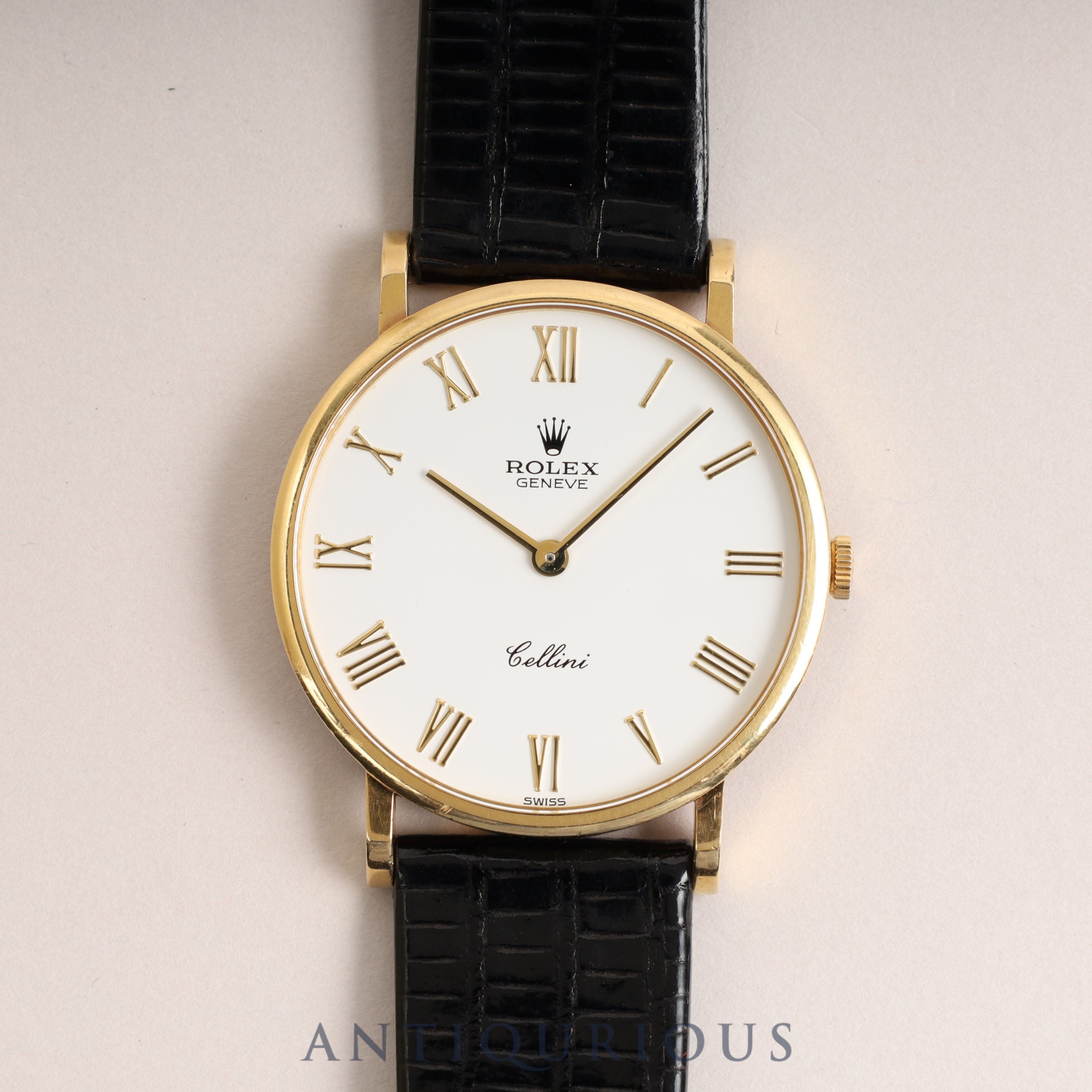 ROLEX CELLINI 5112 Manual winding Cal.1601 YG Leather White Dial N number