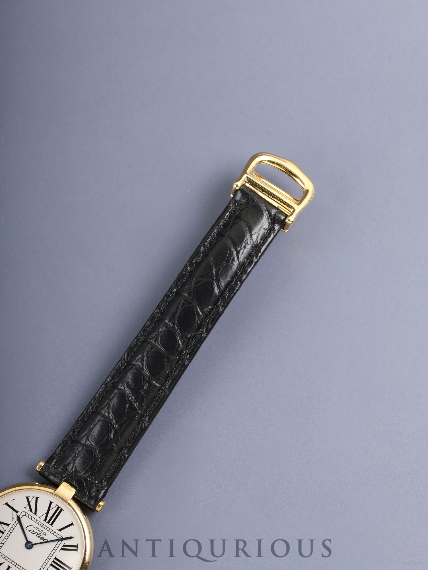 Cartier Must Vendome VLC LM W1005454 / 590003 Quartz Cal.90 SV925 Leather Genuine Deployant Buckle (GP) Opaline Dial (SWISS) Overhauled