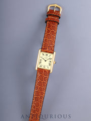 Cartier Must Tank LM 590005 Quartz Cal.690 SV925 Leather Original Pin Buckle (GP) Ivory Roman Dial (SWISS marking) Overhauled