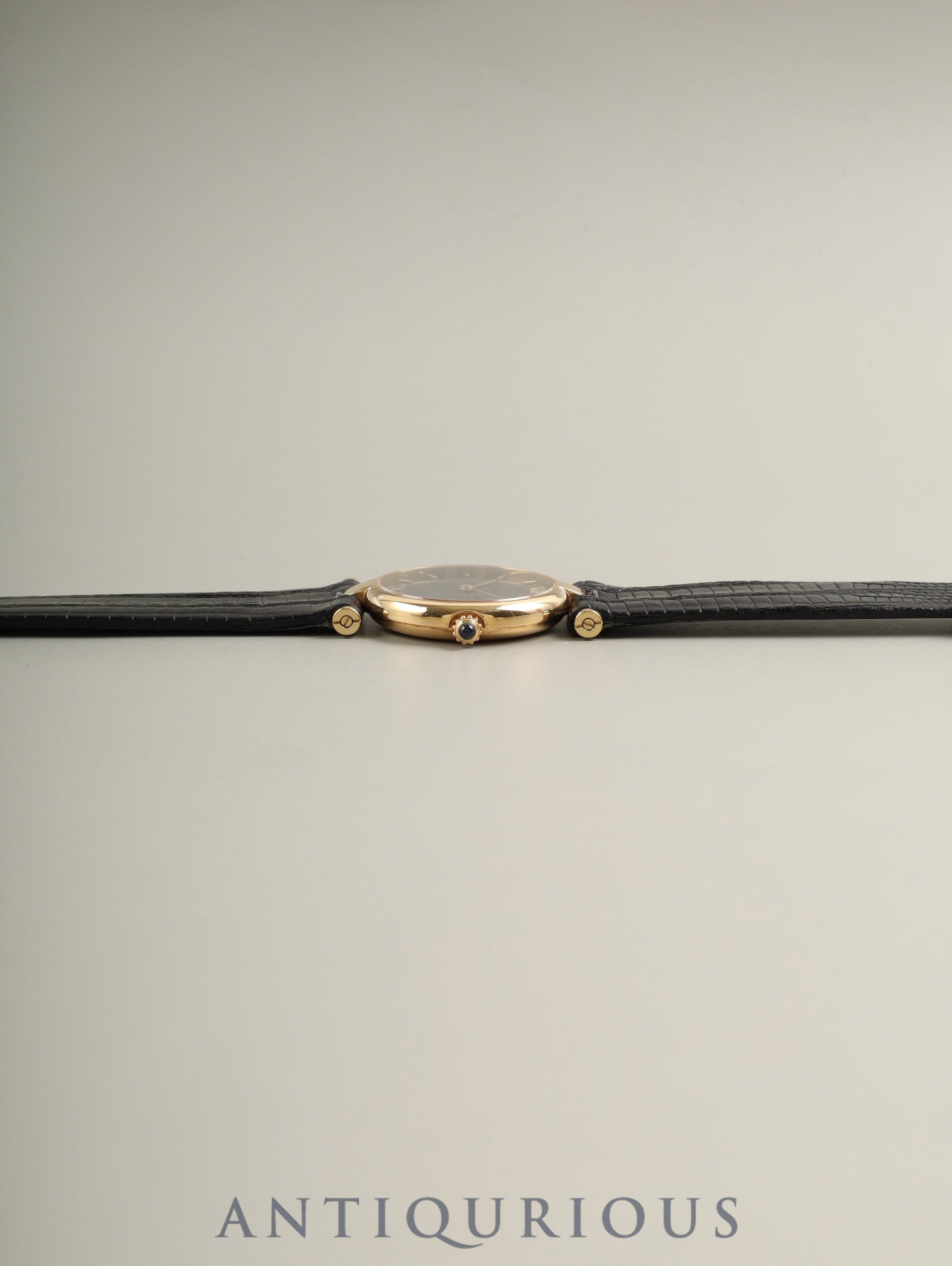 カルティエ ヴァンドーム ルイ カルティエ VLC SM W1523656 / 1273 クォーツ Cal.81 750YG 革 純正ピンバックル（750YG）ブラック2点ローマン文字盤（SWISS表記） オーバーホール済み