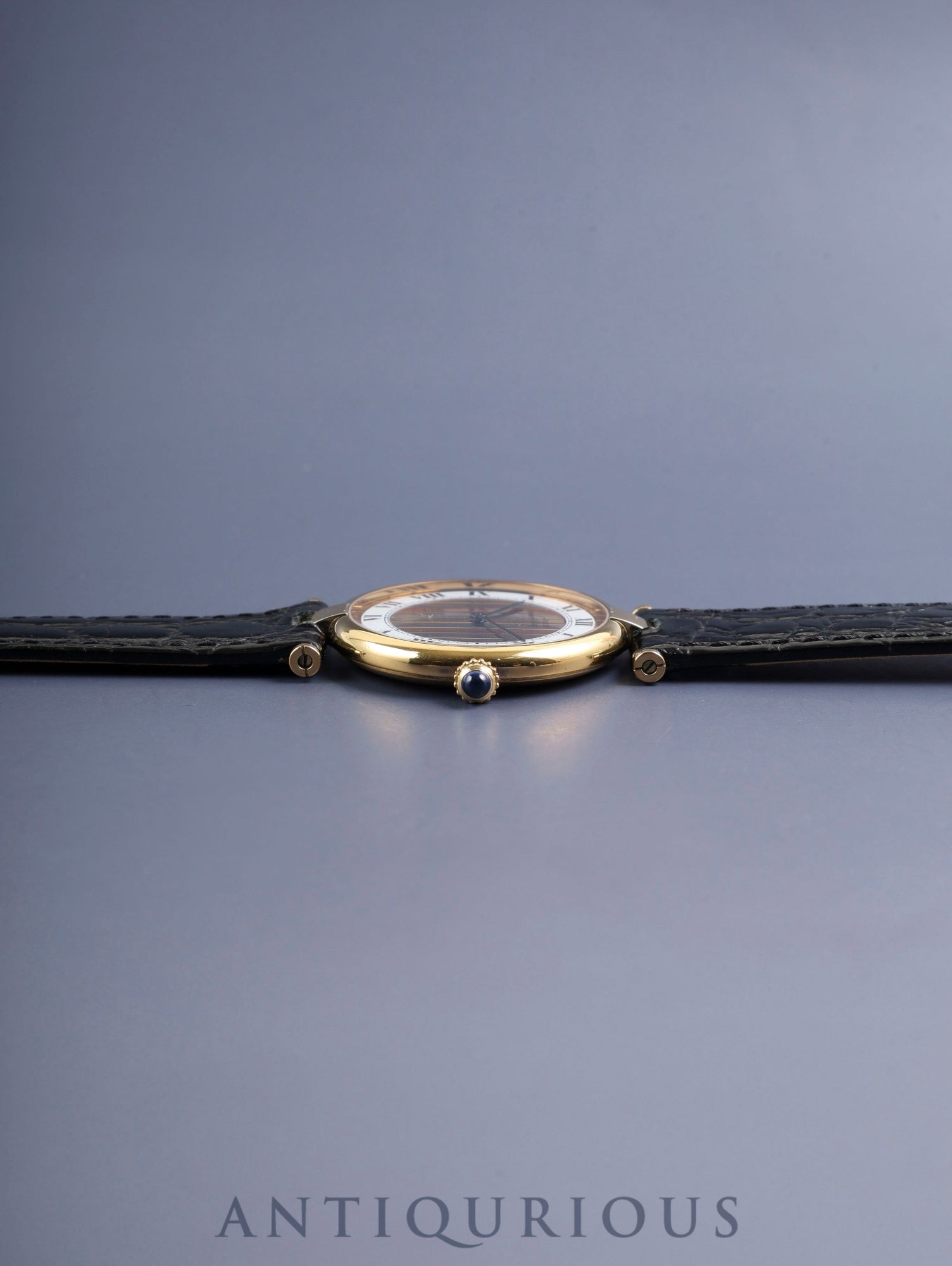 カルティエ マスト ヴァンドーム VLC LM 590003 クォーツ Cal.90 SV925 革 純正ピンバックル（GP） フロントトリニティ文字盤 オーバーホール済み