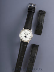 Blancpain Villeret Triple Calendar Moon Phase 6595-1127-58 Automatic Cal.953 SS Leather Original Pin Buckle (SS) White Roman Dial Original Leather Strap Overhauled