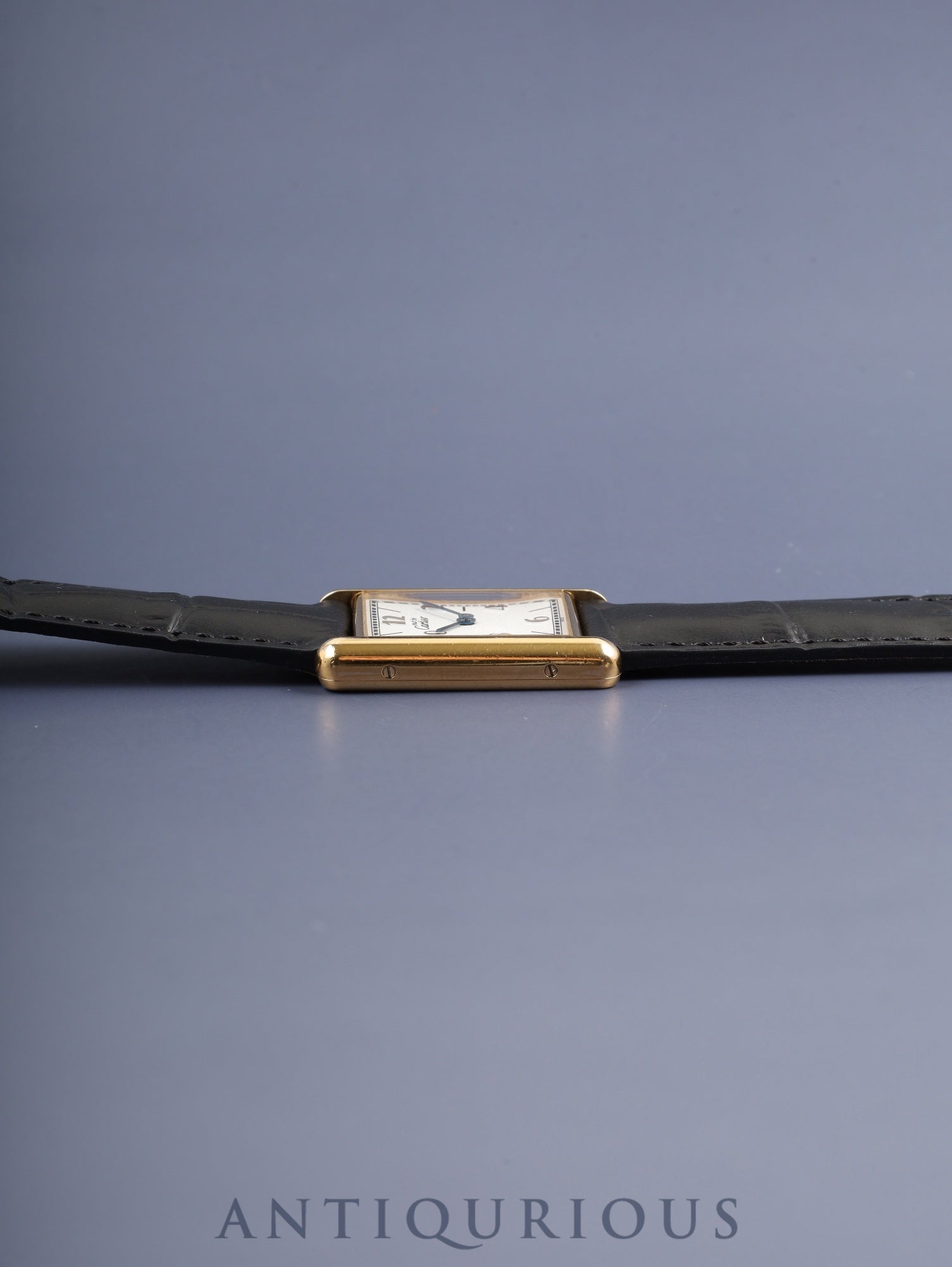 カルティエ マストタンク LM 1615 クォーツ Cal.690 SV925 革 純正Dバックル（GP） 飛びアラビアCC文字盤（SWISS表記） オーバーホール済み