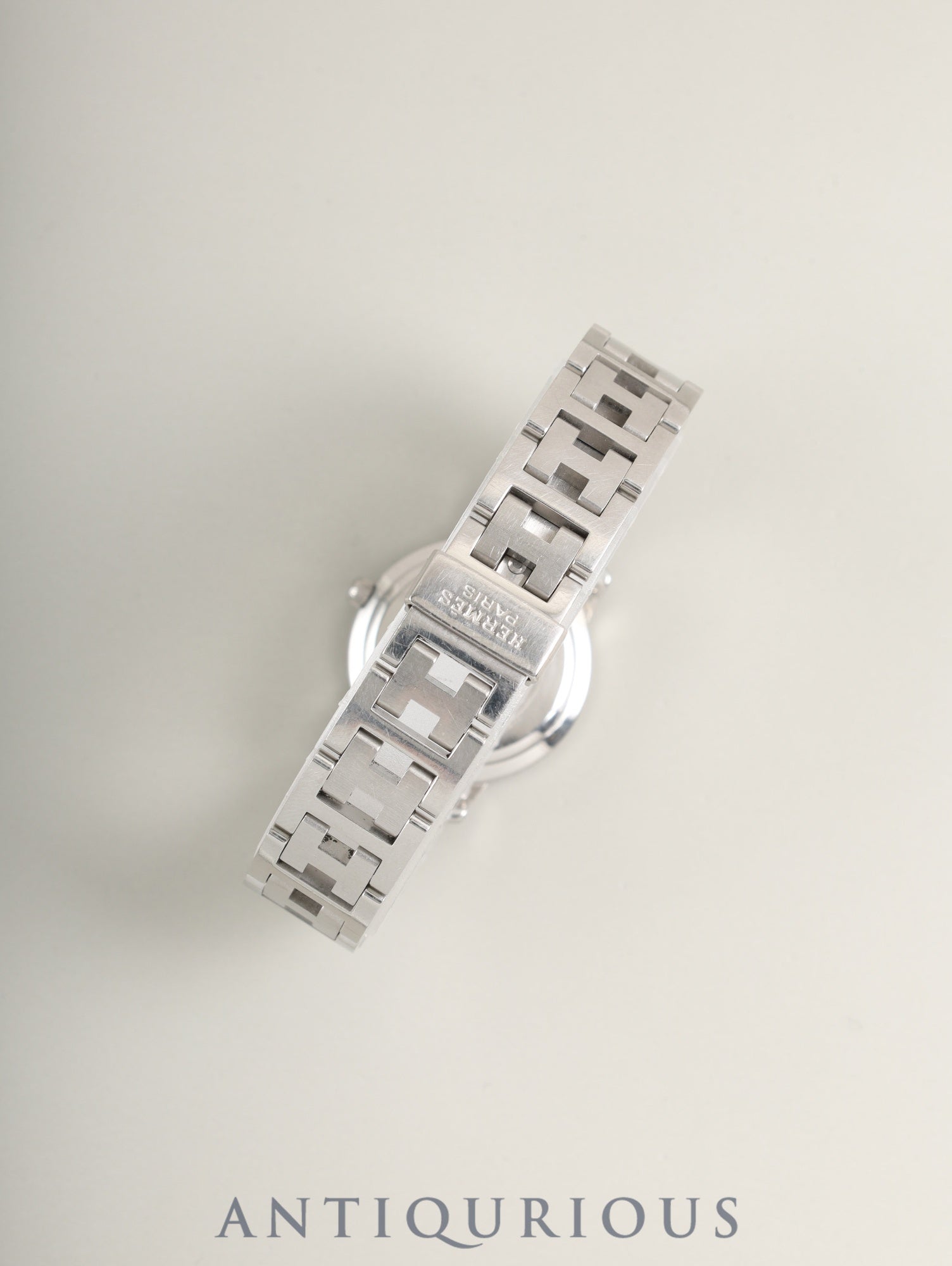 Hermès Clipper CL4.210 Quartz SS SS White Dial Box Manual Warranty (1999) Overhauled