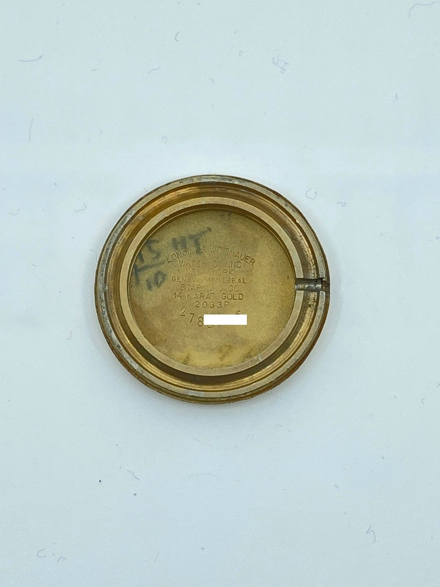 ロンジン ラウンドスモールセコンド 2033P 手巻き Cal.23Z K14YG 革 社外尾錠（GP） シルバー×ゴールド文字盤 オーバーホール済み