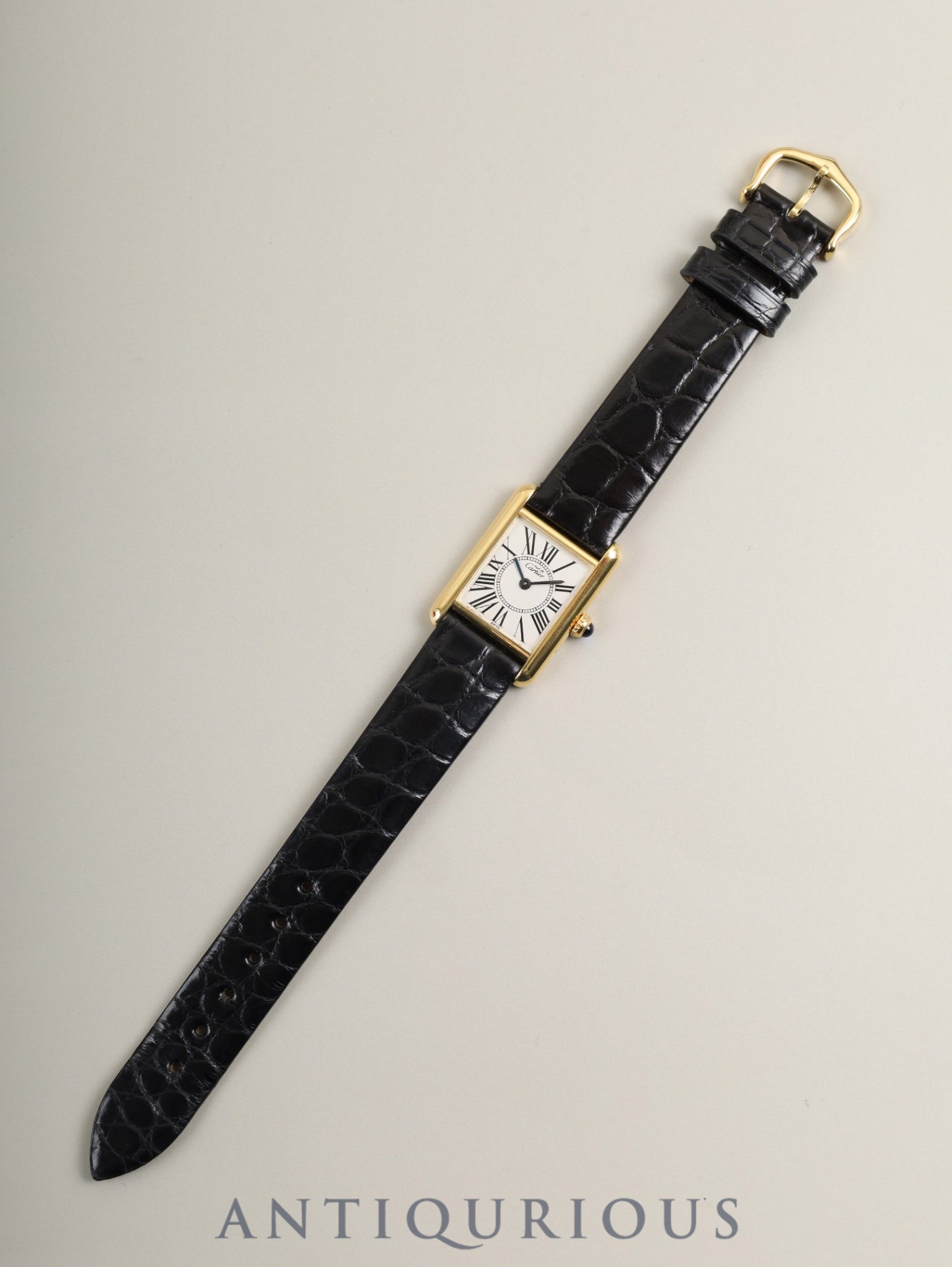 カルティエ マストタンク SM 5057001 クォーツ Cal.057 SV925 革 純正ピンバックル（GP）オパラン文字盤（SWISS表記） 箱 冊子 保証書 オーバーホール済み 新品仕上げ済み