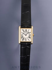 Cartier Must Tank LM W1005654/590005 Quartz Caliber 690 SV925 Leather Watch with Genuine D-buckle (GP) Opalescent Dial Box Warranty Card (1994) Booklet Overhauled