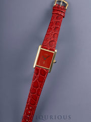 カルティエ マストタンク LM 手巻き SV925 革 純正尾錠（GP） コーラル文字盤（SWISS MADE表記） カルティエブティックにてコンプリートサービス済み 新品仕上げ済み