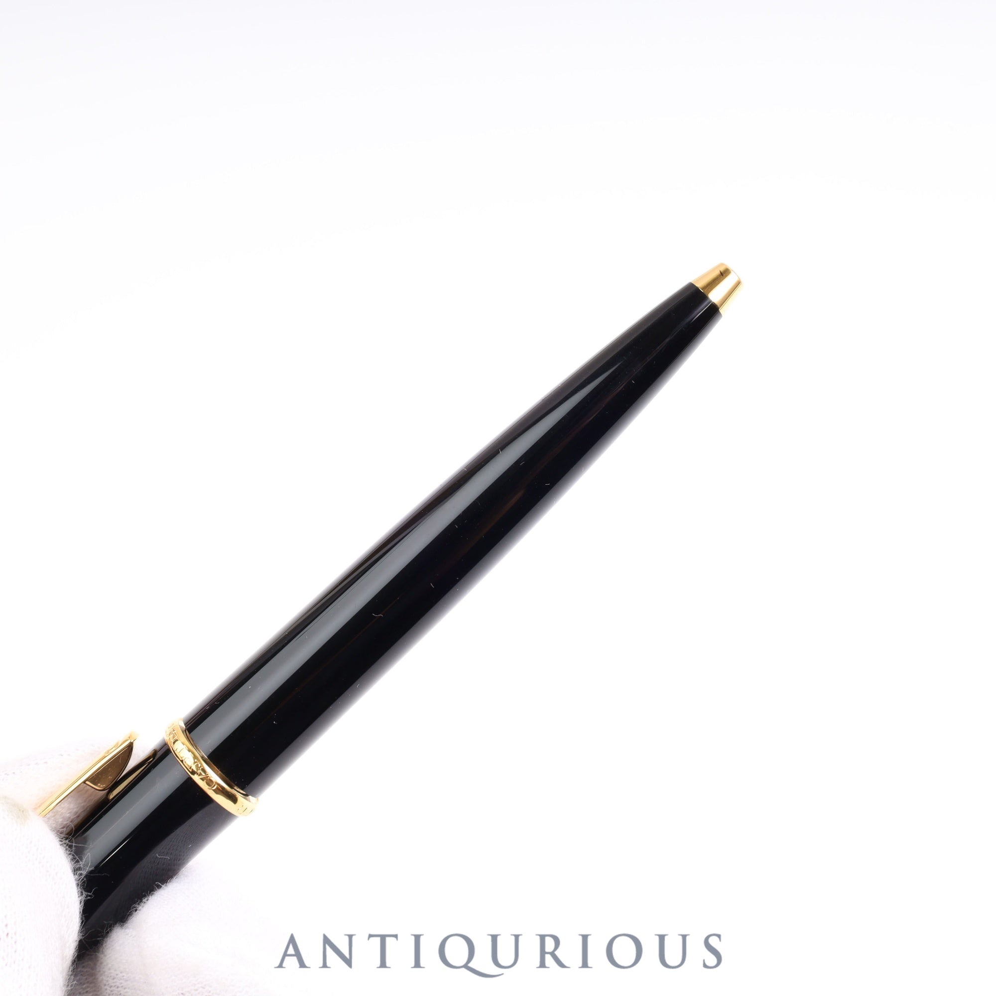 Cartier Diabolo Ballpoint Pen Twist Type Black x Gold GP Twist Type Box Warranty Card (2004)