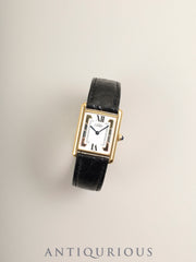 Cartier Must Tank LM W1006254/5057001, quartz, Cal. 90, SV925, original leather strap, original GP folding clasp, Trinity dial (marked “SWISS”), serviced (overhauled)
