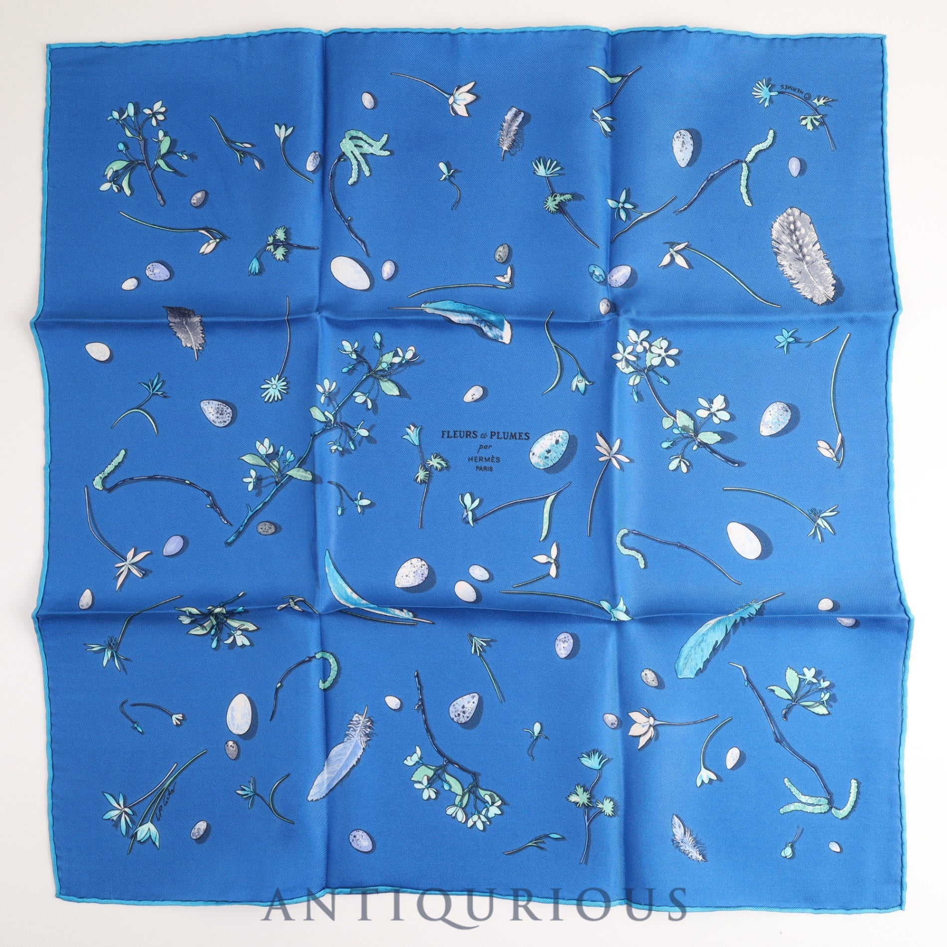 Hermes Scarf Carre 45 Flowers and Feathers SILK 100%