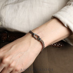 Tiffany Bracelet Center Knot Double Rope SV925
