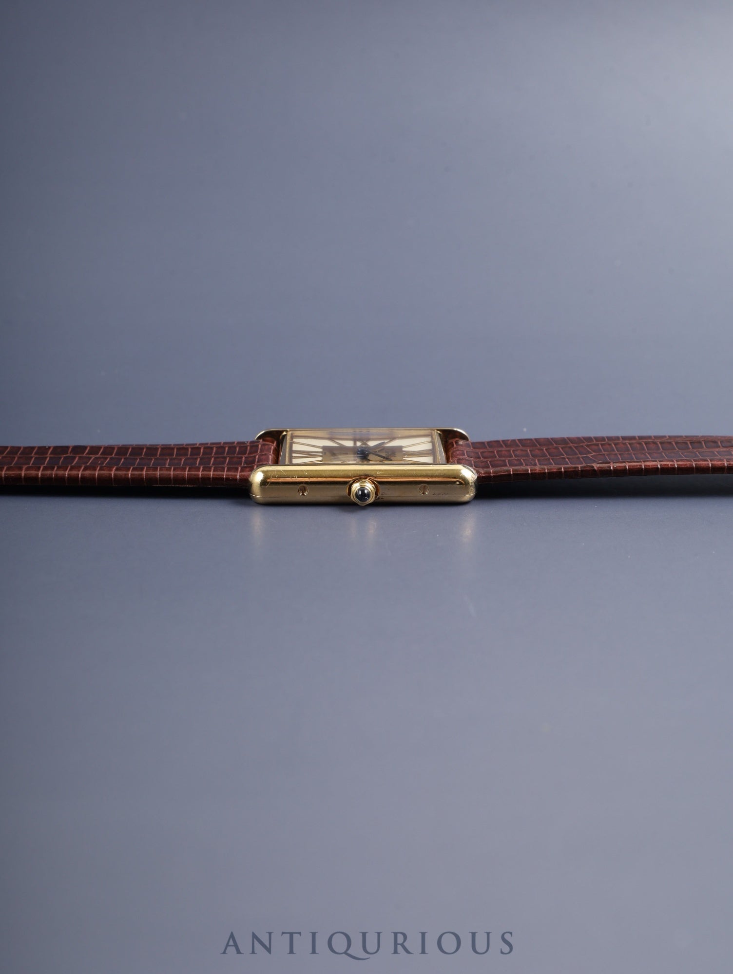 カルティエ マストタンク LM 6 81006 クォーツ SV925 革 純正尾錠（GP） クロワゾネ文字盤（SWISS表記）カルティエブティックにてコンプリートサービス済み