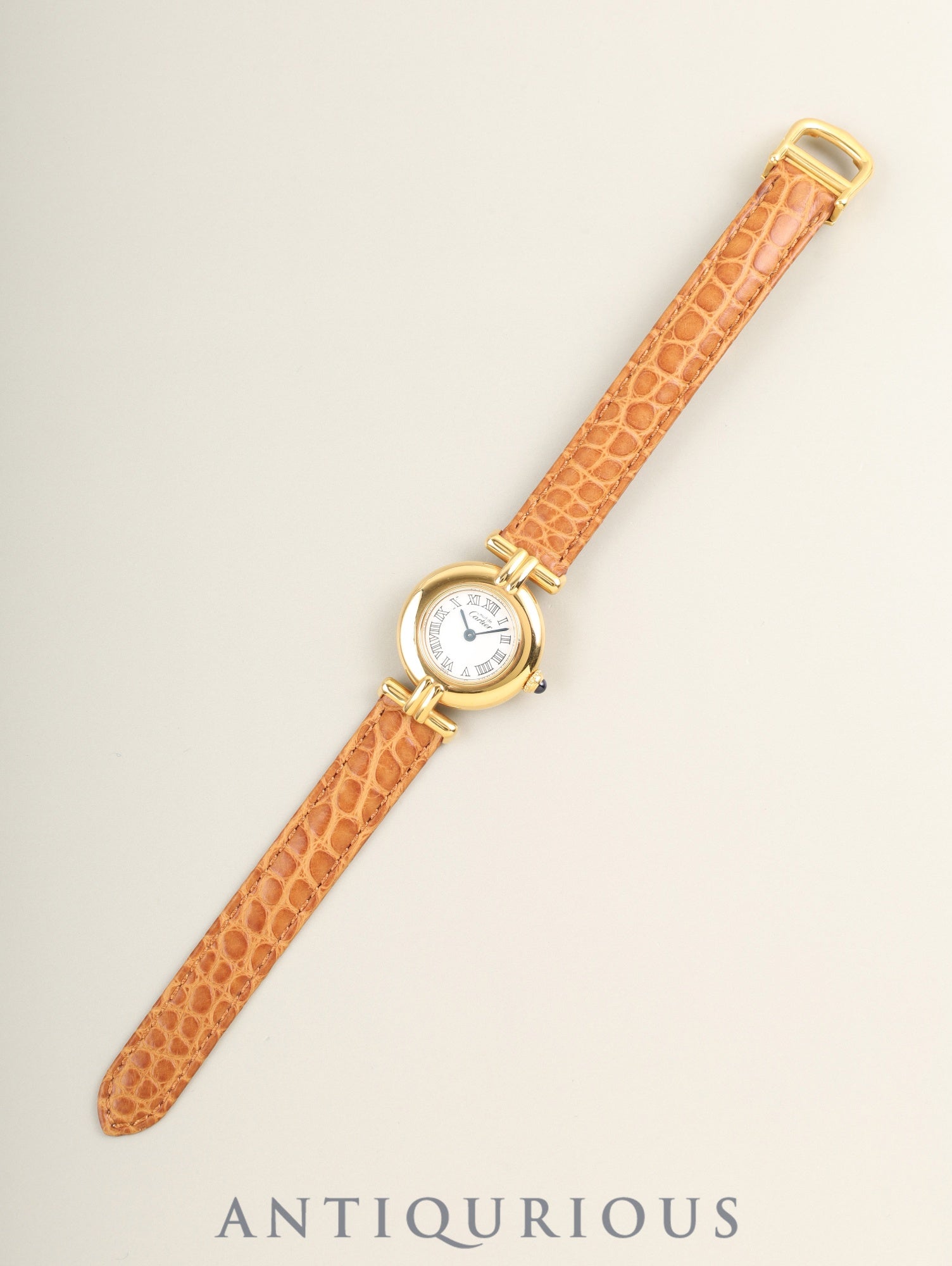 カルティエ マストコリゼ W1011554 / 2410 クォーツ Cal.157 SV925 革 純正Dバックル（GP） ホワイト文字盤 オーバーホール済み