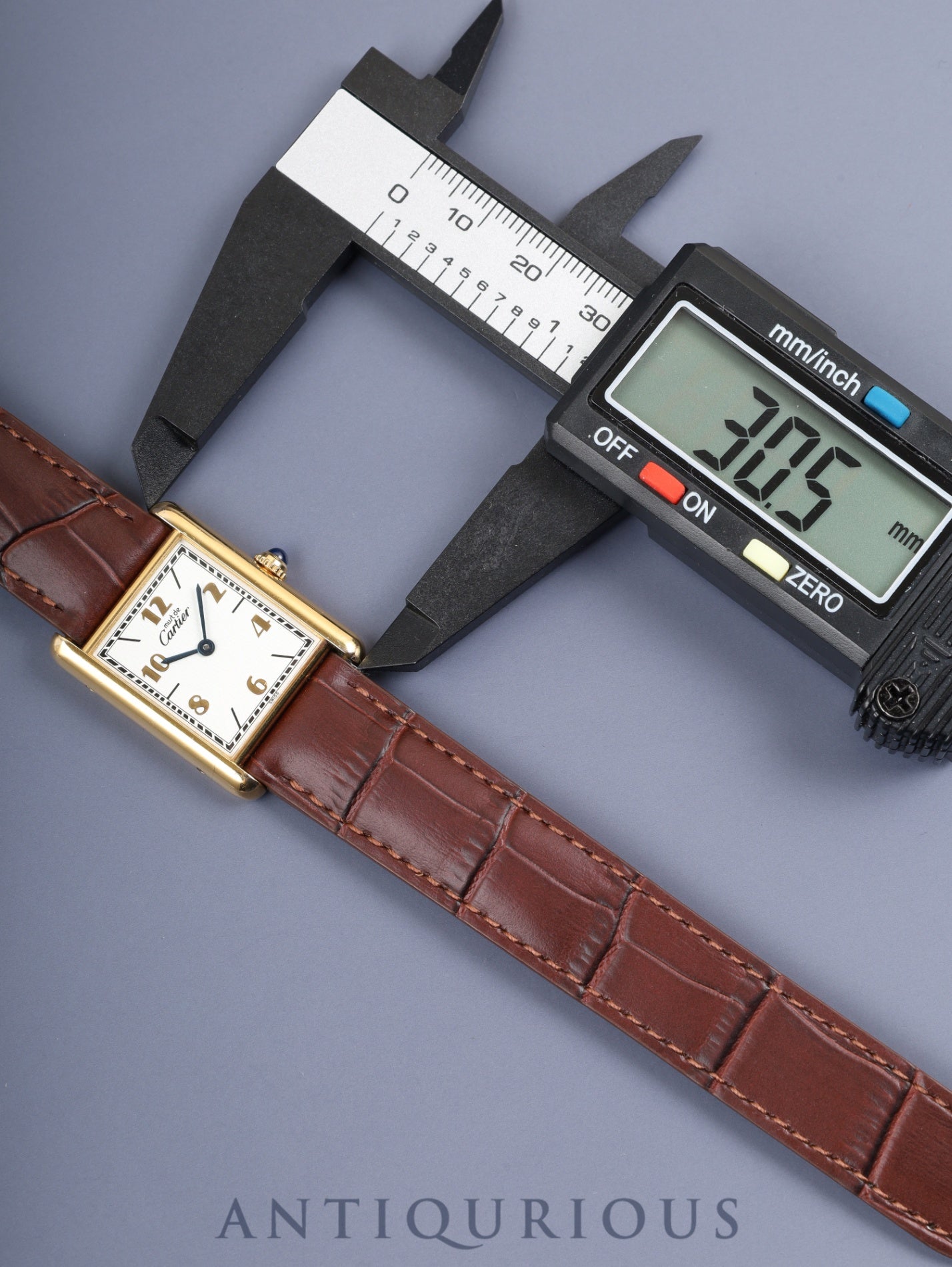 カルティエ マストタンク LM 590005 クォーツ Cal.690 SV925 革 純正Dバックル（GP） 飛びアラビアCC文字盤（SWISS表記） オーバーホール済み