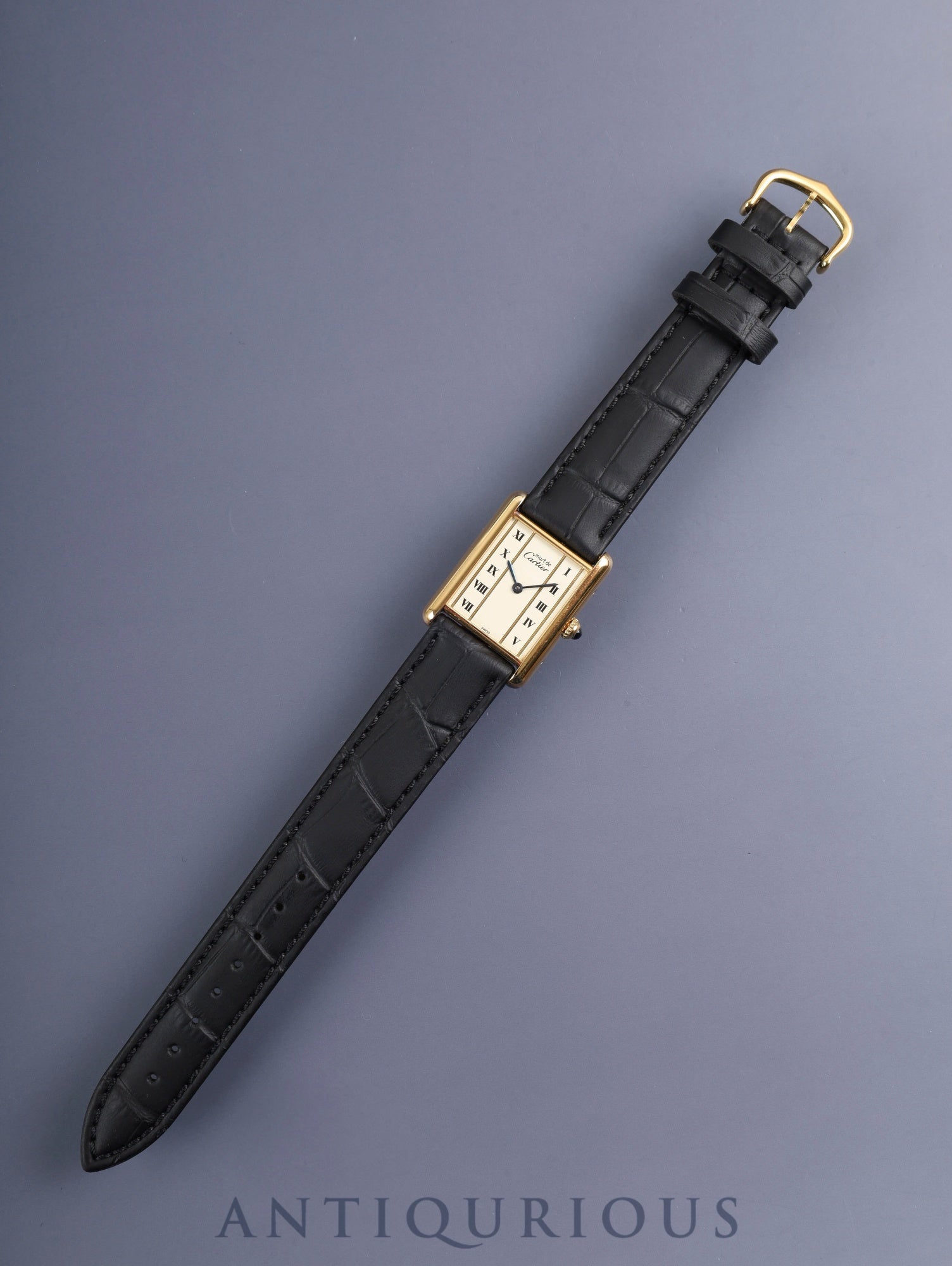 カルティエ マストタンク LM W1002653 / 590005 クォーツ Cal.90 SV925 革 純正尾錠（GP）ストレートローマン文字盤（SWISS表記）オーバーホール済み