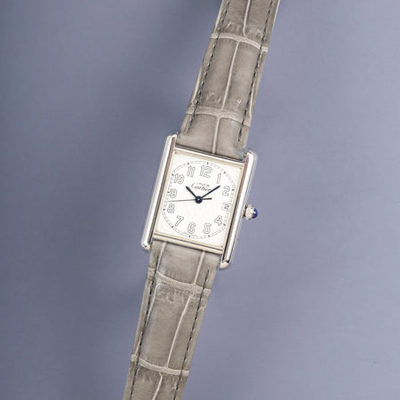 カルティエ マストタンク GM（XL）2414 クォーツ Cal.687 SV925 純正革ベルト 純正Dバックル（SS） テレフォンアラビア文字盤（SWISS MADE表記）1999年頃〜2003年頃 オーバーホール済み