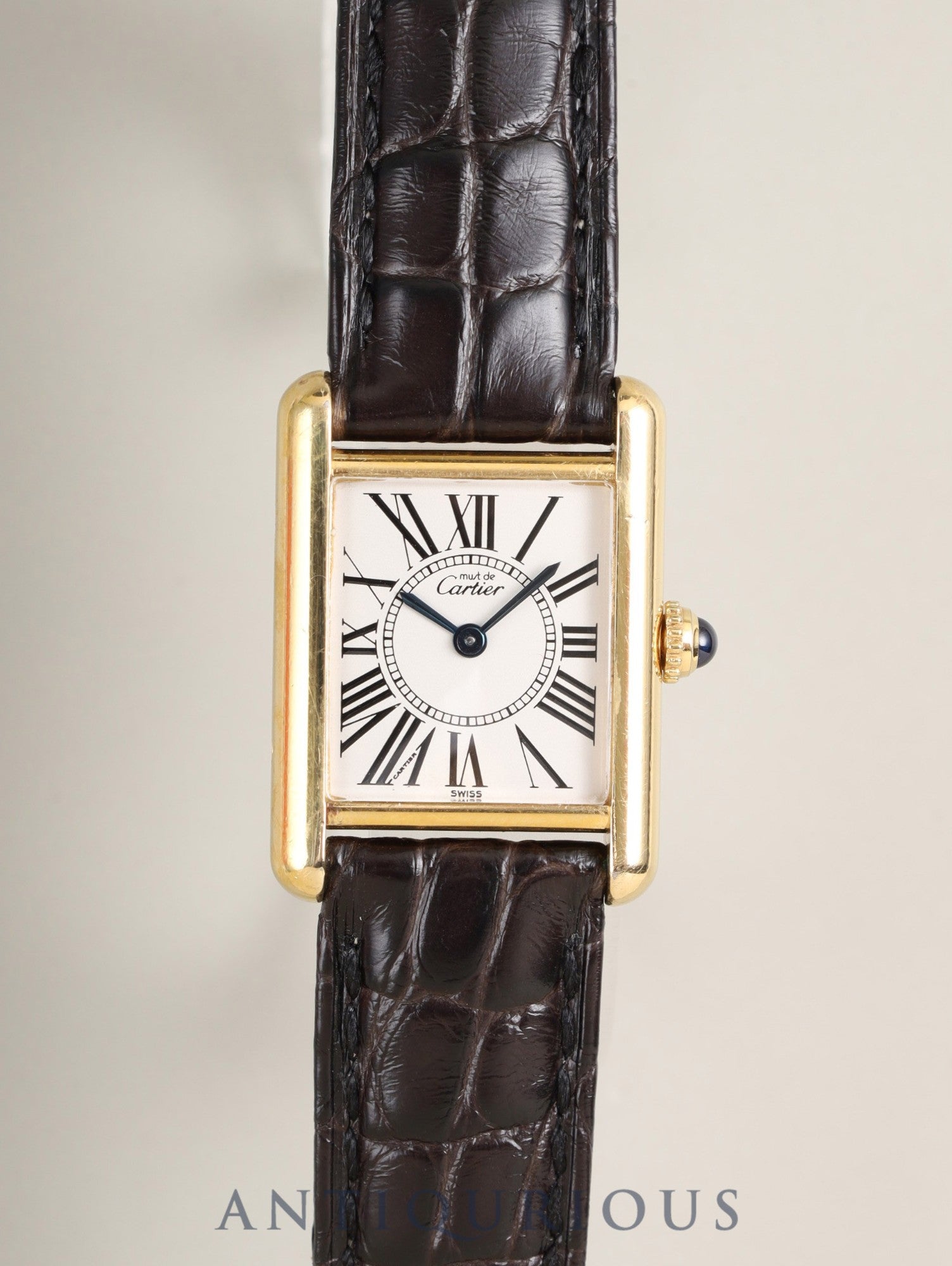 カルティエ マストタンク SM 1613 クォーツ Cal.057  SV925 純正革ベルト  純正Dバックル（GP）オパラン文字盤（SWISS表記）箱 冊子 保証書（1990年） オーバーホール済み