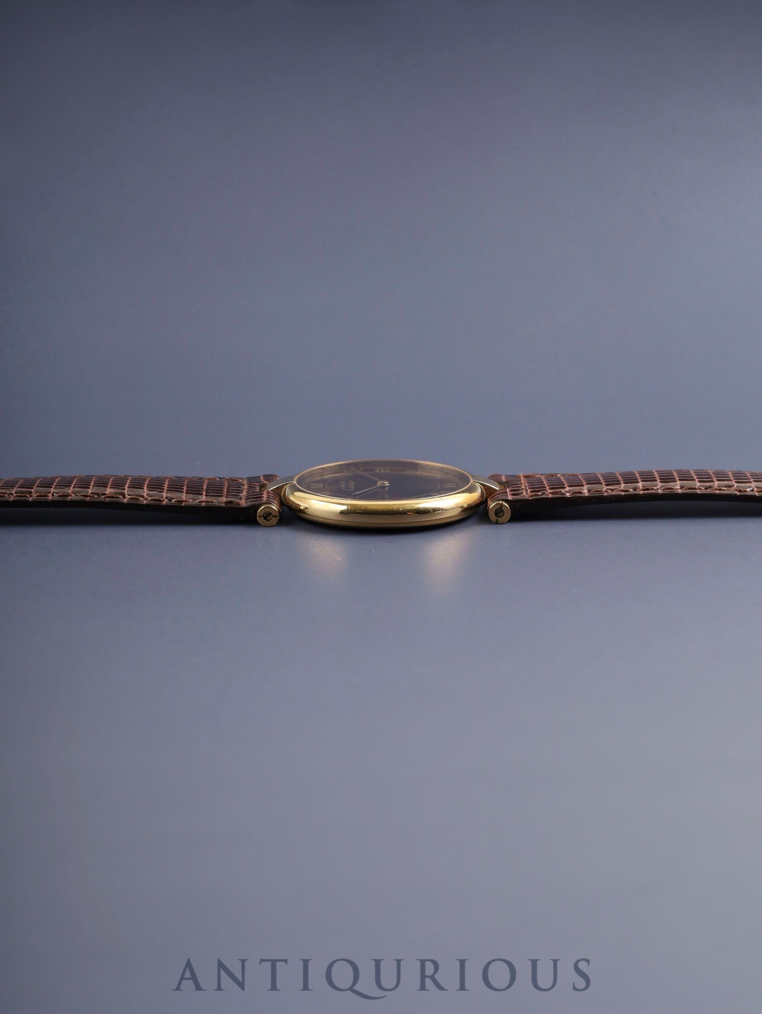 カルティエ マスト ヴァンドーム VLC LM 17 クォーツ Cal.690 SV925 純正革ベルト 純正尾錠（GP）マホガニーローマン文字盤 オーバーホール済み