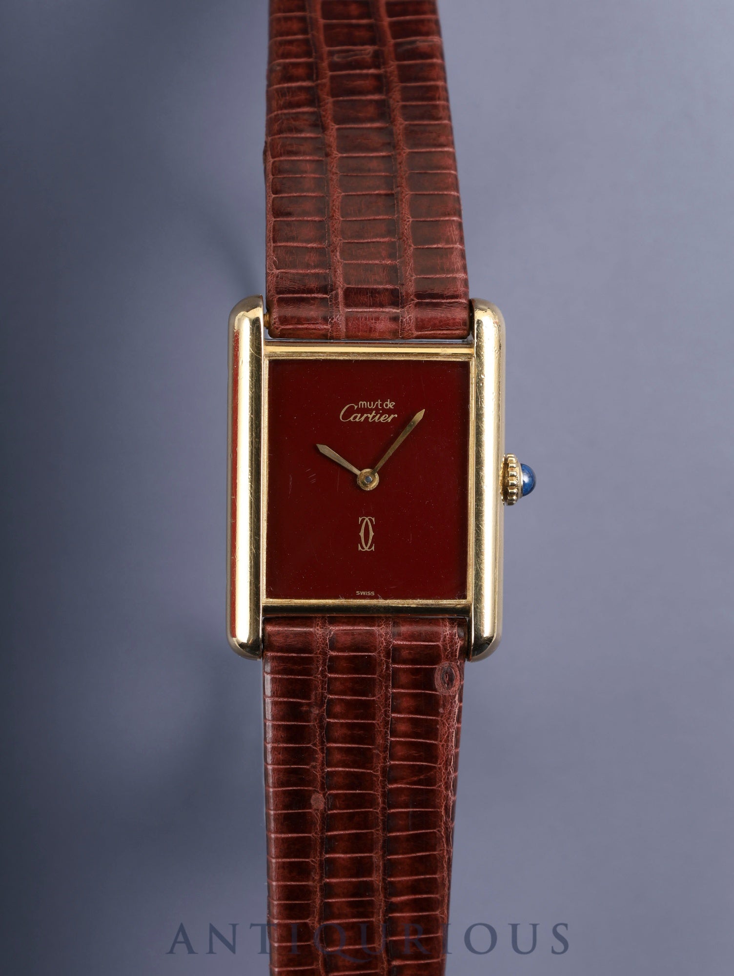 カルティエ マストタンク LM 手巻き Cal.78-1 SV925 革 純正尾錠（GP