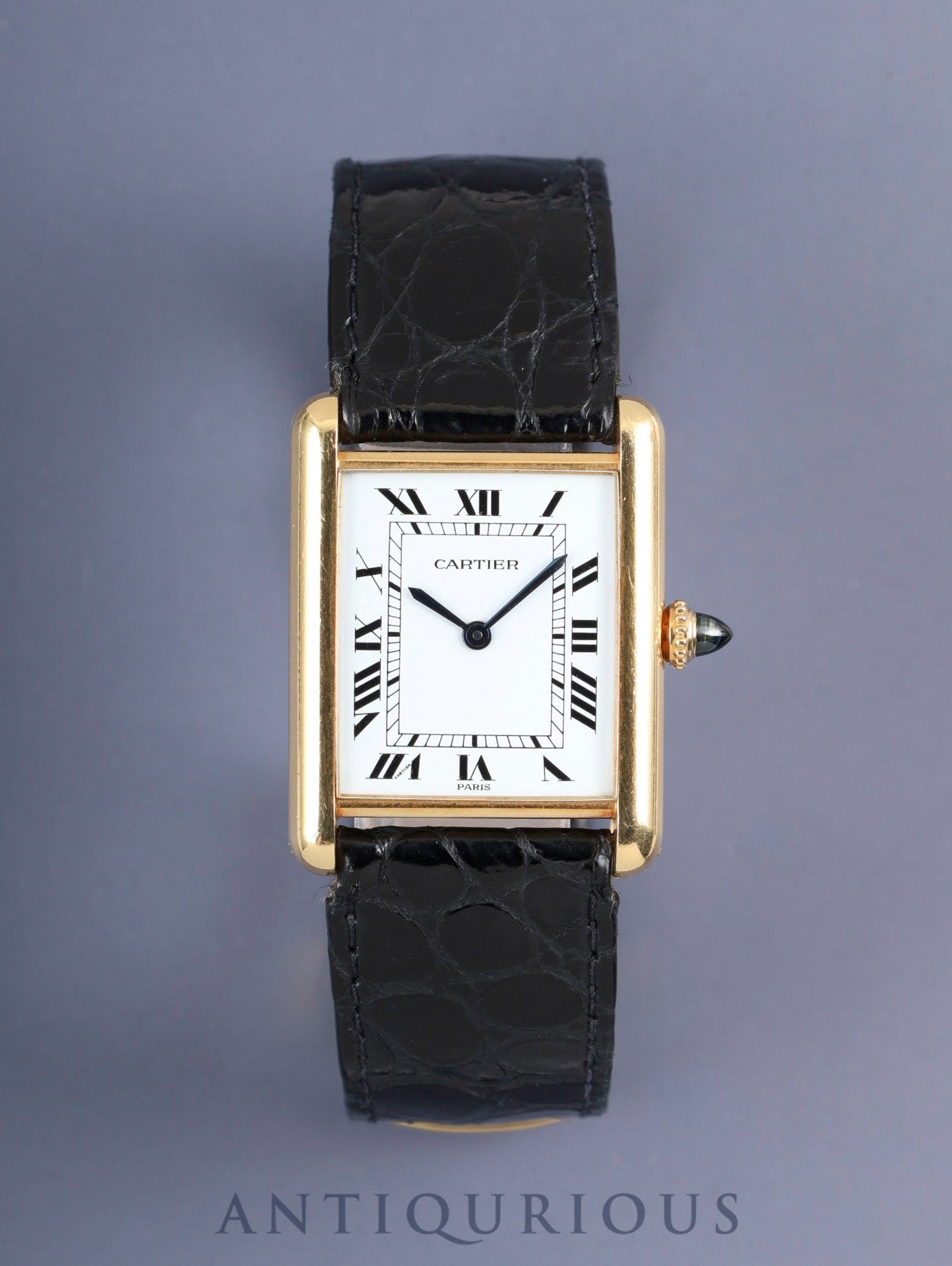 カルティエ タンクルイカルティエ LM 78086 手巻き Cal.2512-1 750YG 純正革ベルト  純正Dバックル（18K）  ホワイトローマン文字盤（PARIS表記） オーバーホール済み