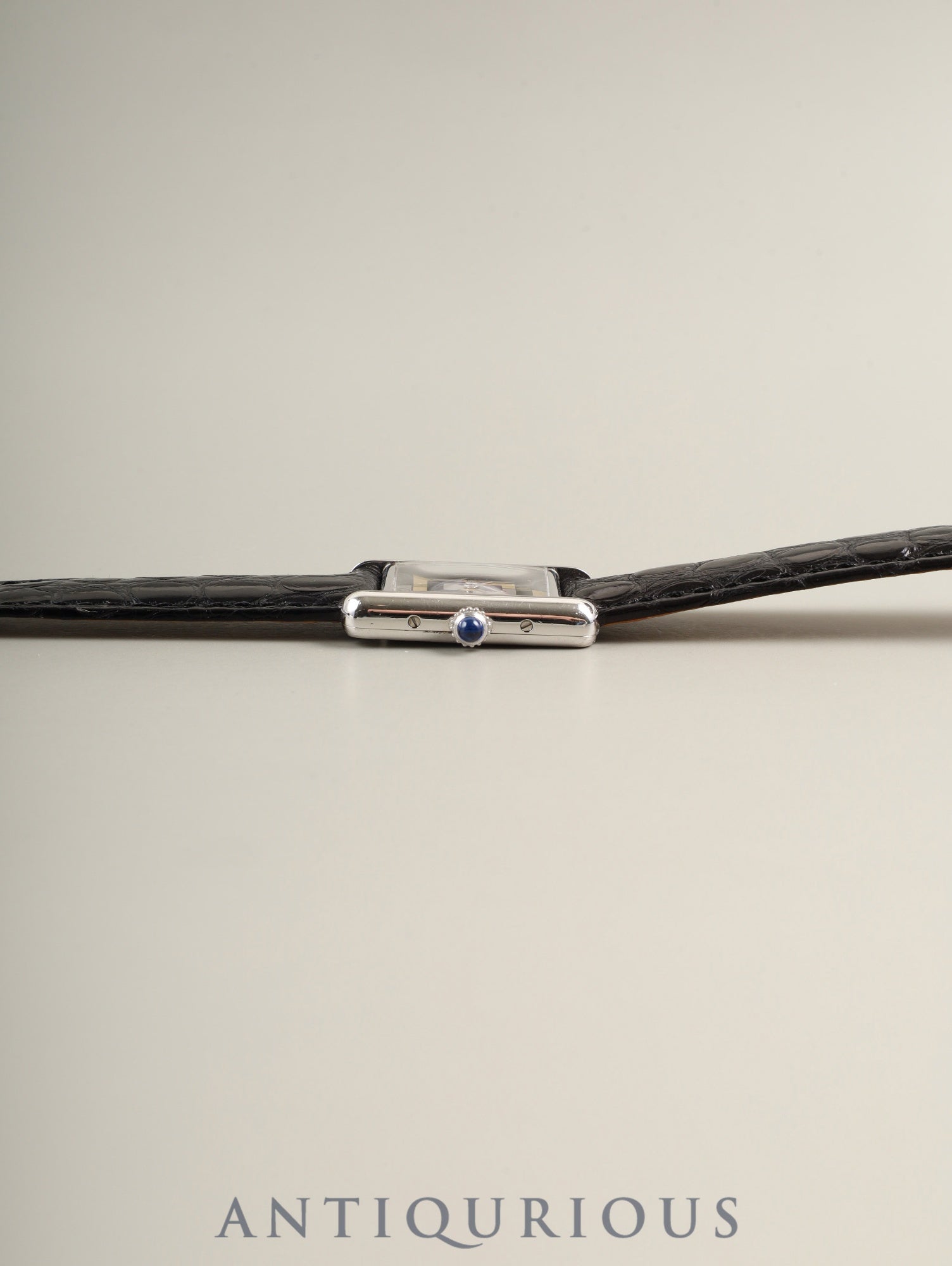 Cartier Must Tank SM 1614 Quartz Cal.057 SV925 Leather Genuine Deployant Buckle (SS) Art Deco Dial (SWISS marking / Limited 1000 pieces worldwide) Box, Manual, Warranty Card (1995), Genuine Leather Strap, Overhauled