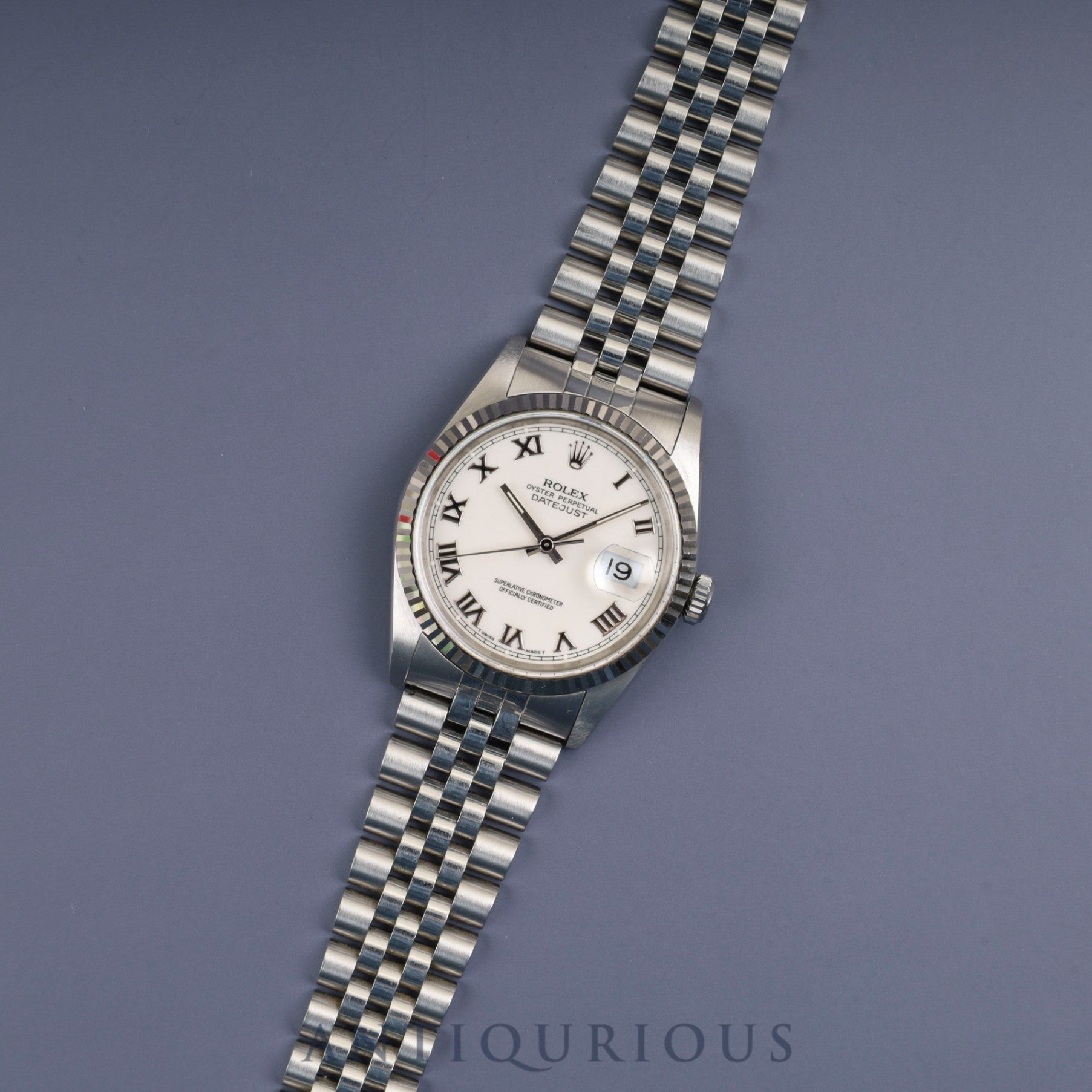 ロレックス デイトジャスト 36 16234 自動巻き Cal.3135 SS/WG SS ホワイト文字盤 X番（1991年）オーバーホール済み