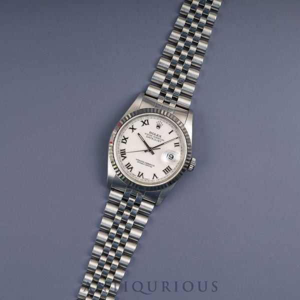 Rolex Datejust 36 16234 Automatic Caliber 3135 Stainless Steel/White Steel White Dial X Series (1991) Overhauled