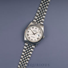 Rolex Datejust 36 16234 Automatic Caliber 3135 Stainless Steel/White Steel White Dial X Series (1991) Overhauled