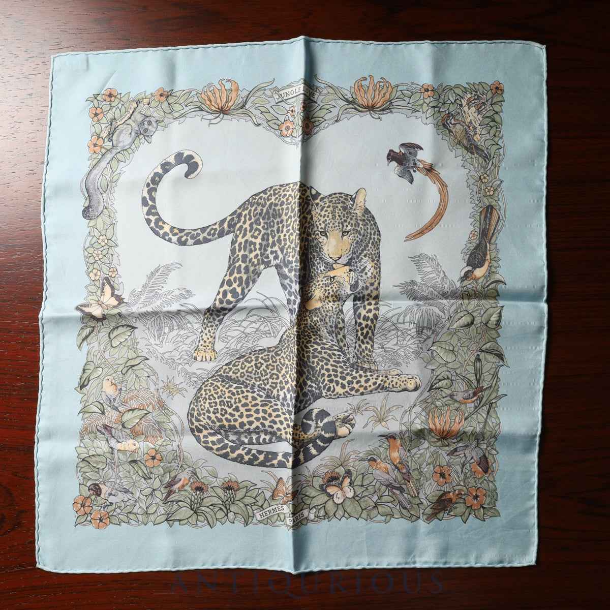 エルメス スカーフ カレ45 ジャングルラブ SILK100%