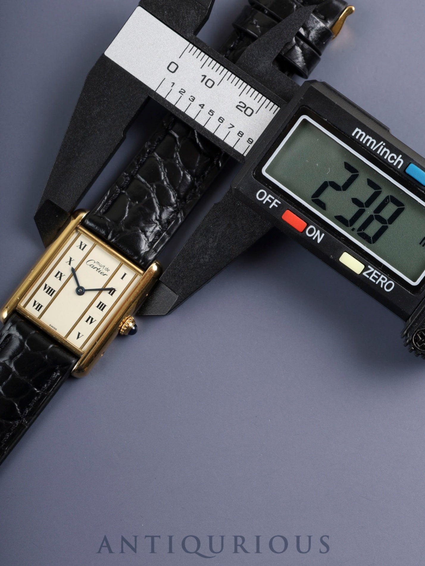 カルティエ マストタンク LM 590005 クォーツ Cal.90 SV925 革 純正ピンバックル（GP）ストレートローマン文字盤（SWISS表記） 箱 冊子 保証書（1989年）オーバーホール済み