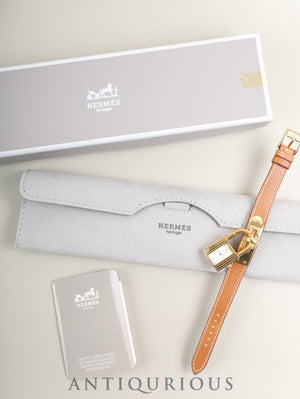 Hermes Kelly Watch KE1.201 / 39.01 Quartz Cal.980.003 GP Genuine Leather Strap (〇Z Engraved: 1996) Genuine Pin Buckle (GP) White Dial (SWISS MADE marking) Box Papers Overhauled