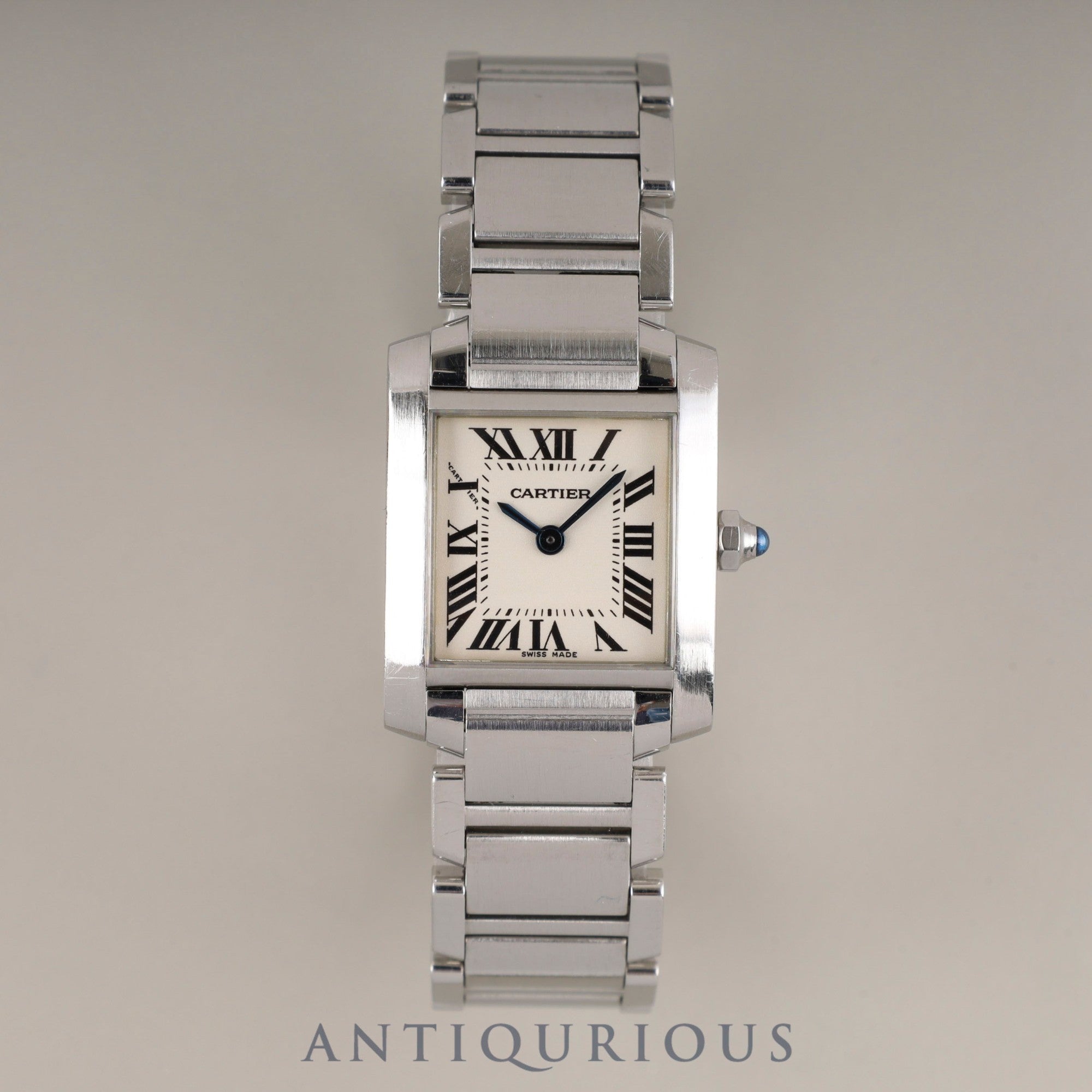 Cartier Tank Française SM W51008Q3 / 2384 Quartz Cal.057 Stainless Steel White Roman Dial Box Booklet Warranty (2005) Overhauled