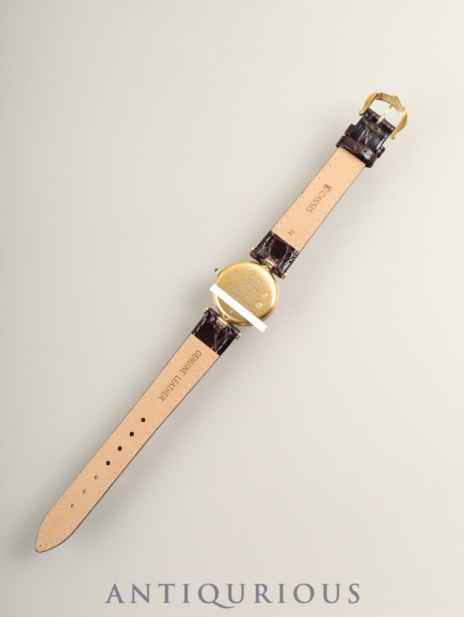 カルティエ マスト ヴァンドーム VLC SM 18 クォーツ Cal.81 SV925 革 純正尾錠（GP） ガーネットダイアル ボルドー文字盤 箱 冊子 保証書（1987年）オーバーホール済み