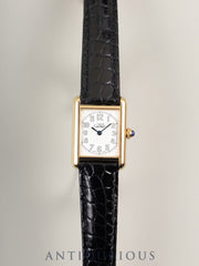 Cartier Must Tank MM 2415 Quartz Cal. 057 SV925 Leather Strap with Genuine D-Buckle, Telephone Dial Dial, Circa 1990-2004, Box, Overhauled