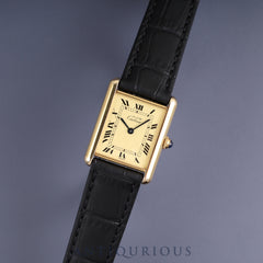 カルティエ マストタンク LM W1002753 / 1615 クォーツ Cal.90 SV925 革 純正尾錠（GP）アイボリーローマン文字盤 オーバーホール済み