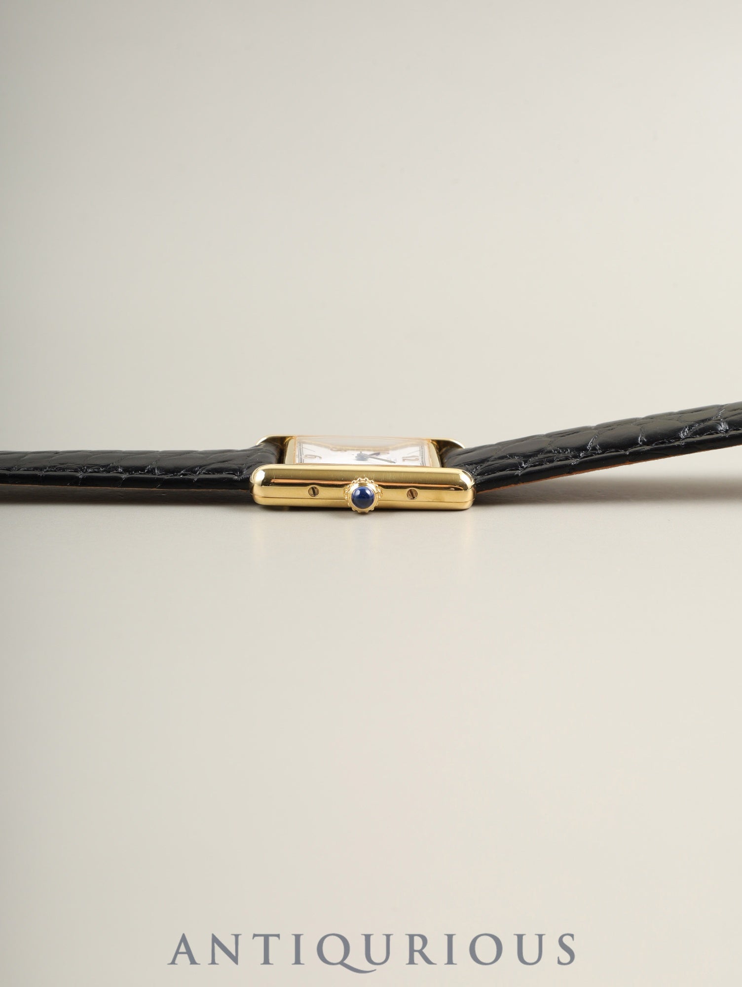 カルティエ マストタンク SM W1008354 / 5057001 クォーツ Cal.057 SV925 革 純正Dバックル（GP）飛びアラビア文字盤（SWISS表記）オーバーホール済み 新品仕上げ済み