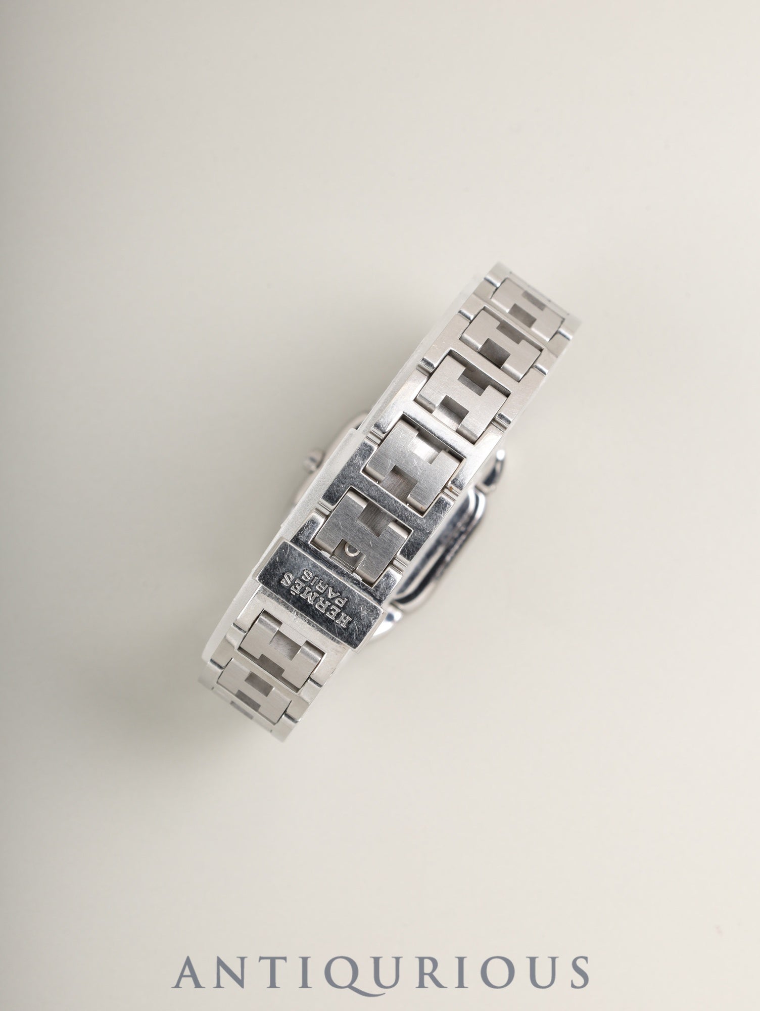 Hermes Rallye RA1.210 Quartz Cal.976.001 Stainless Steel Gray Dial Box Booklet Warranty Card Overhauled