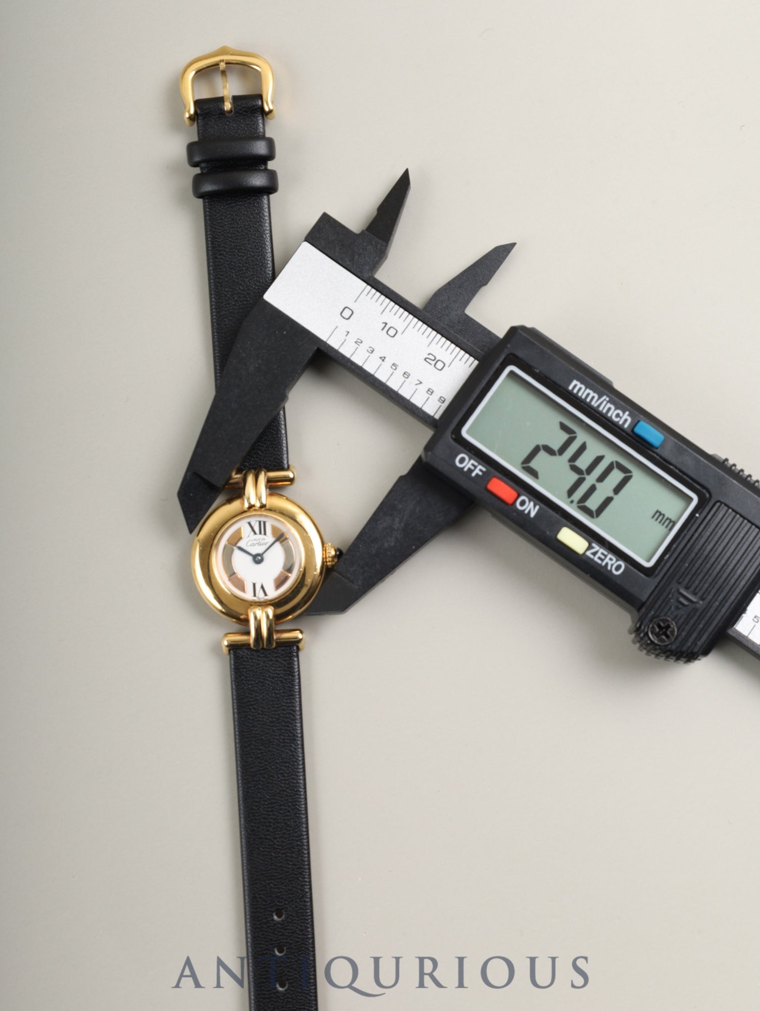 Cartier Must Colisee W1006654 / 590002 Quartz Caliber 90 SV925 Leather Genuine Pin Buckle (GP) Side Trinity Dial Box Booklet Warranty (1994) Overhauled