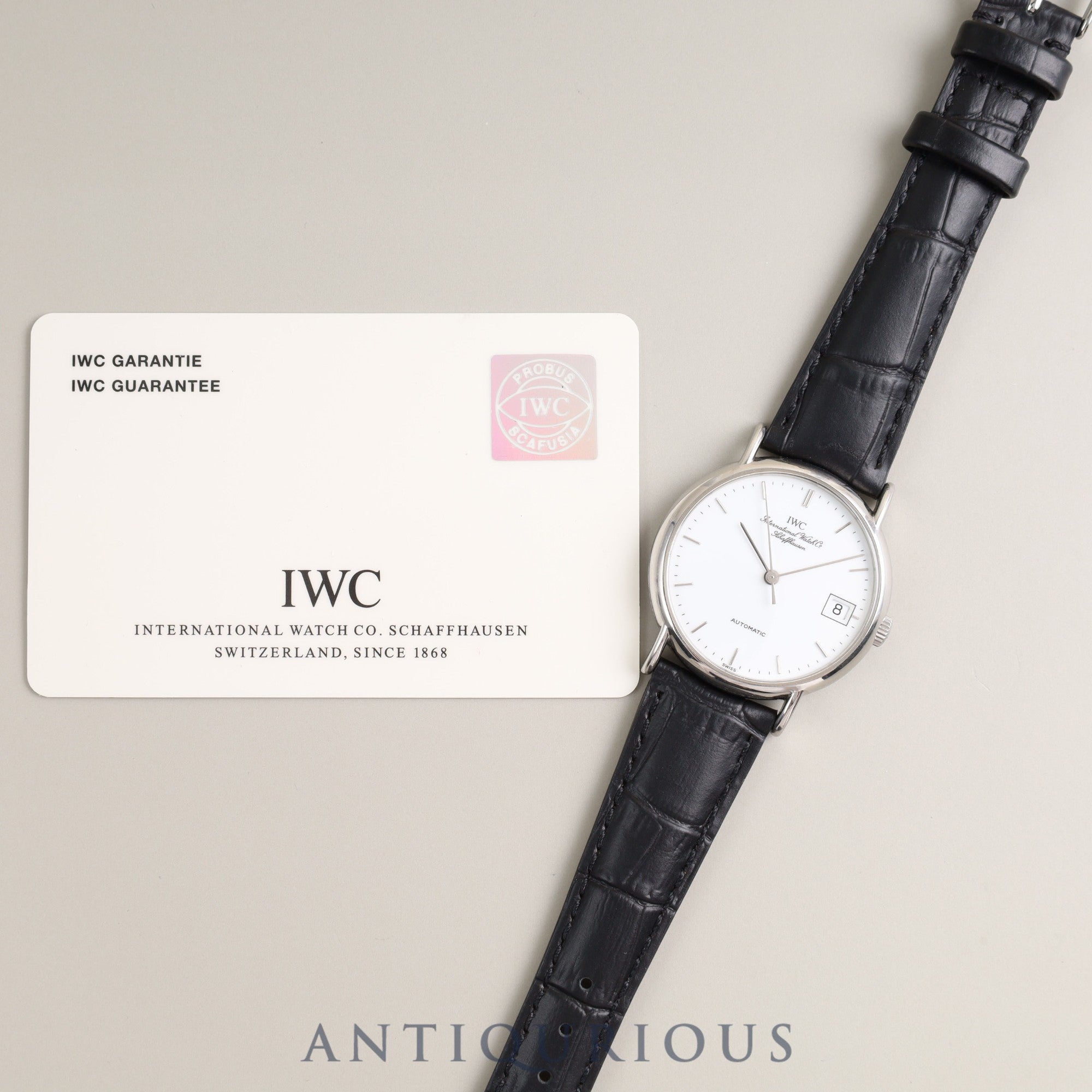 IWC Portofino IW351318 Automatic SS Leather White Dial Warranty IWC