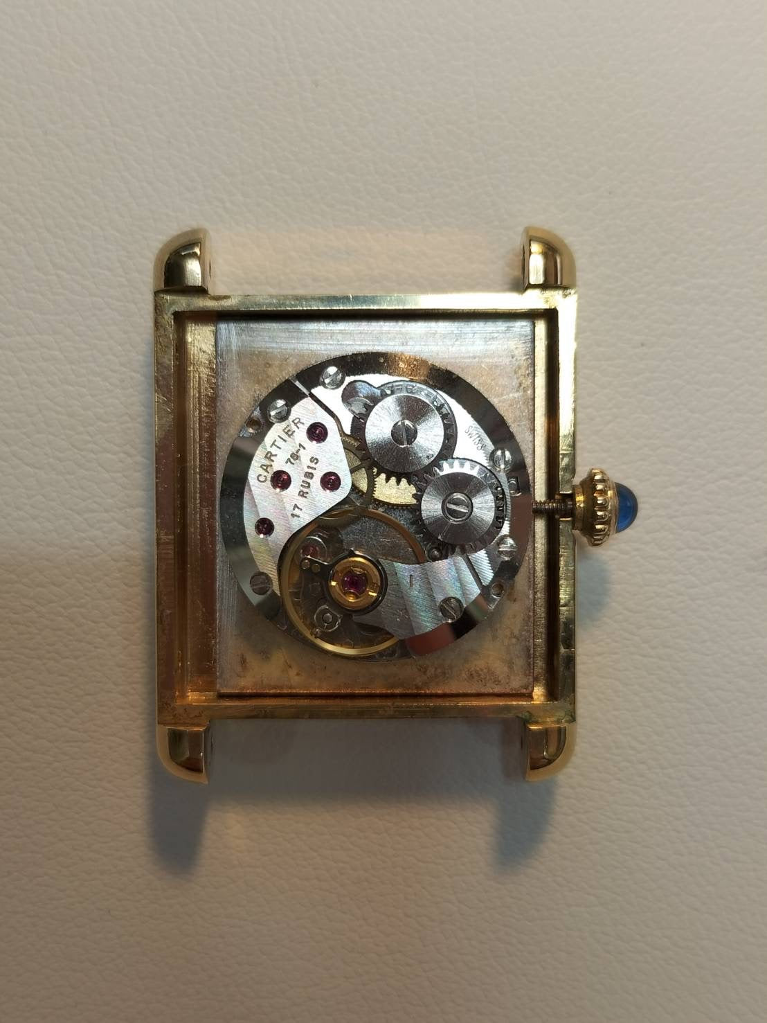 カルティエ マストタンク LM 手巻き Cal.78-1 SV925 革 純正ピンバックル（GP）ガーネットダイアル ボルドー文字盤（SWISS表記） 箱 オーバーホール済み