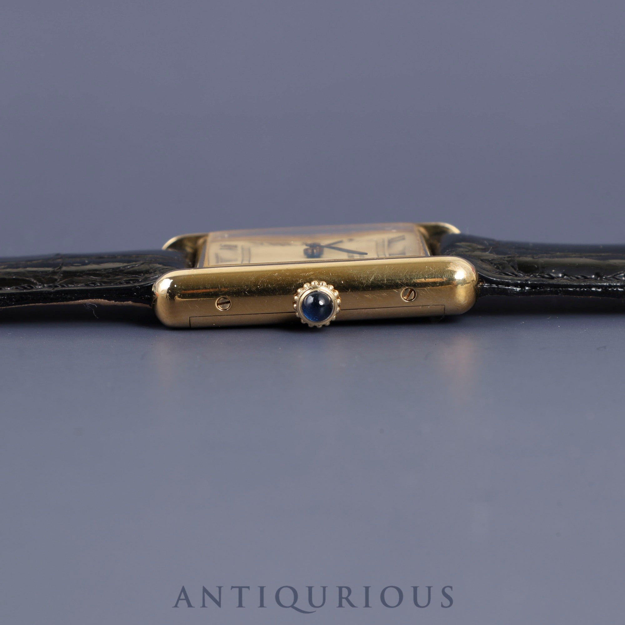 CARTIER カルティエ MUST TANK LM マストタンク LM 81974053 手巻き Cal.78-1 SV925 革 純正尾錠（GP）アイボリーローマン文字盤 1976年頃～1980年代初期頃 オーバーホール済み