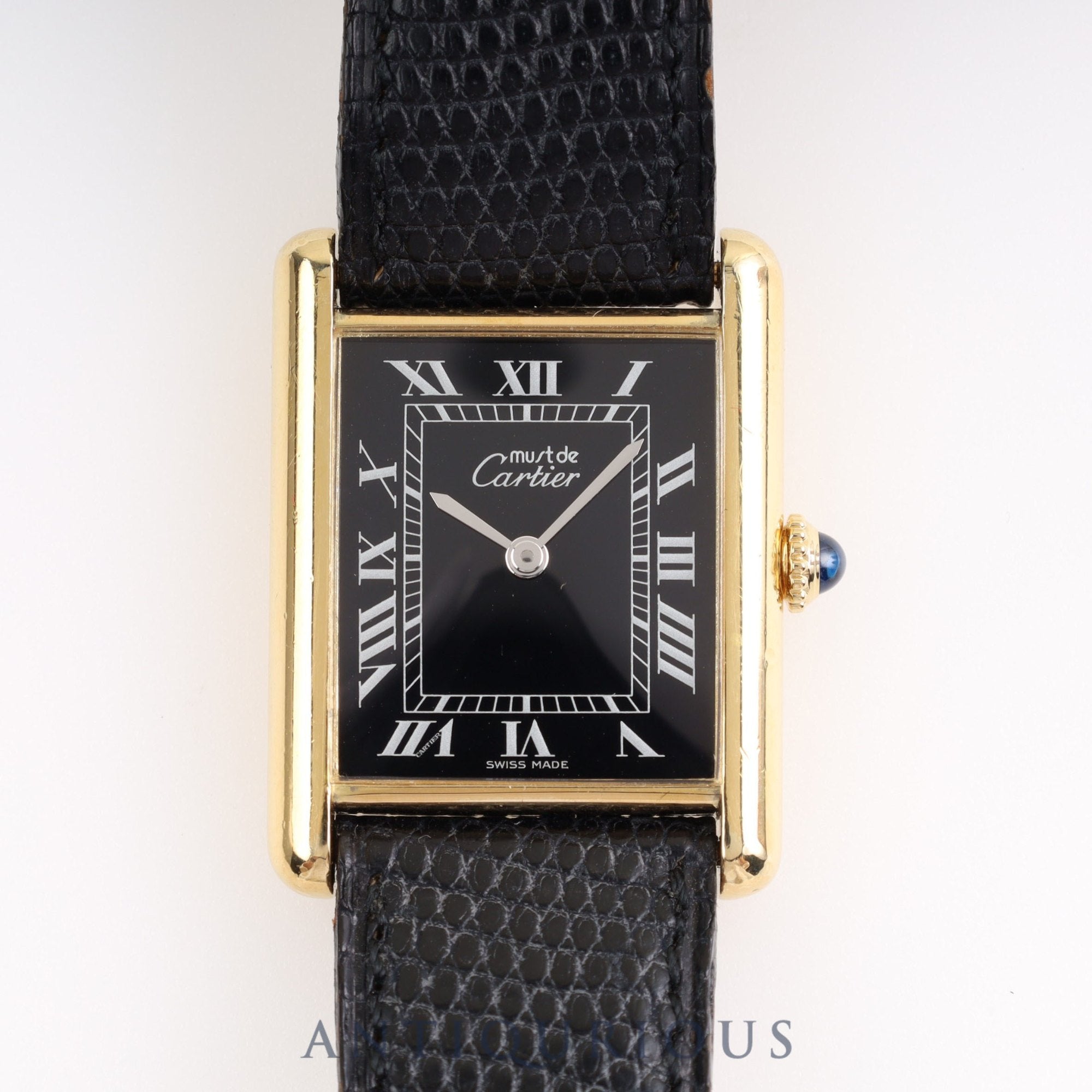 Cartier Must Tank LM Manual winding 925 leather genuine belt genuine buckle black roman dial Cartier boutique complete service