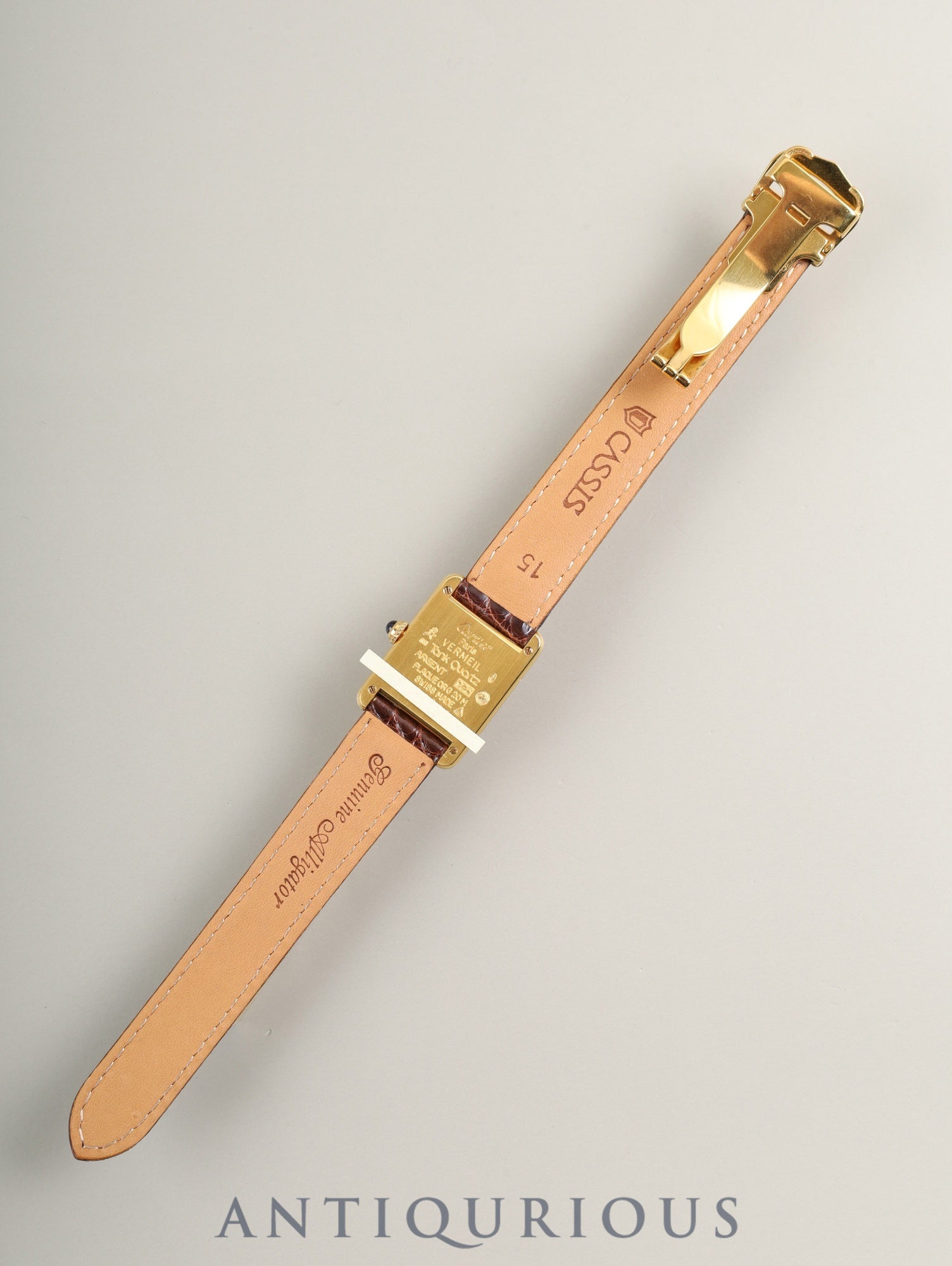 カルティエ マストタンク SM W1005554 / 5057001 クォーツ Cal.057  SV925 革  純正Dバックル（GP）オパラン文字盤（SWISS表記） 箱 冊子 保証書（1994年） オーバーホール済み 新品仕上げ済み