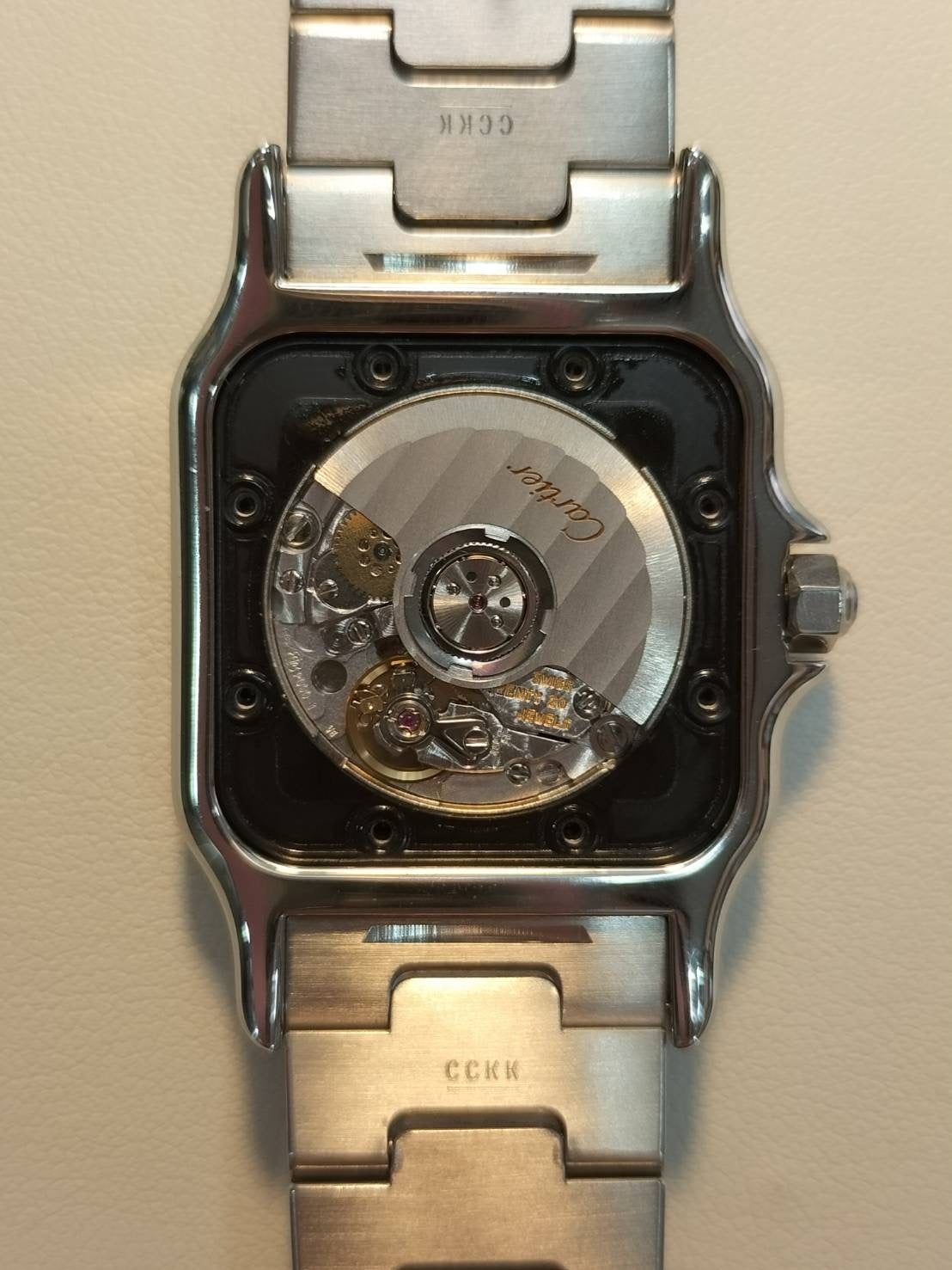 Cartier カルティエ 2319 サントスガルベLM コマ カルティエ サントスガルべLMサイズ ギョーシェ彫 自動巻 オール