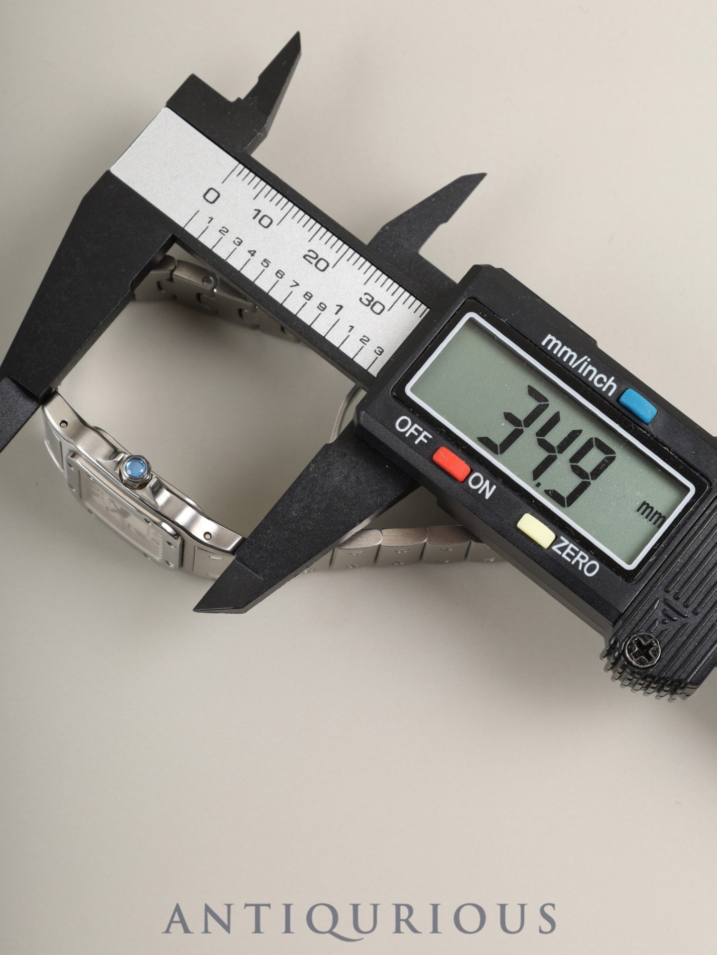 カルティエ サントス ガルベ SM 1565 クォーツ Cal.157 SS SS アイボリーローマン文字盤（SWISS MADE表記）保証書（2003年）オーバーホール済み