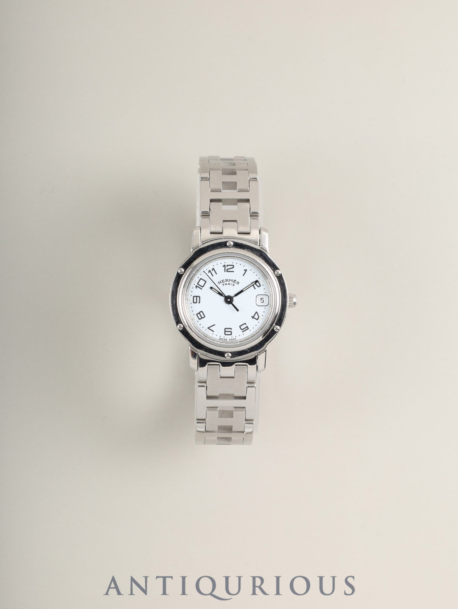 エルメス クリッパー CL4.210 クォーツ SS SS ホワイト文字盤 箱 冊子