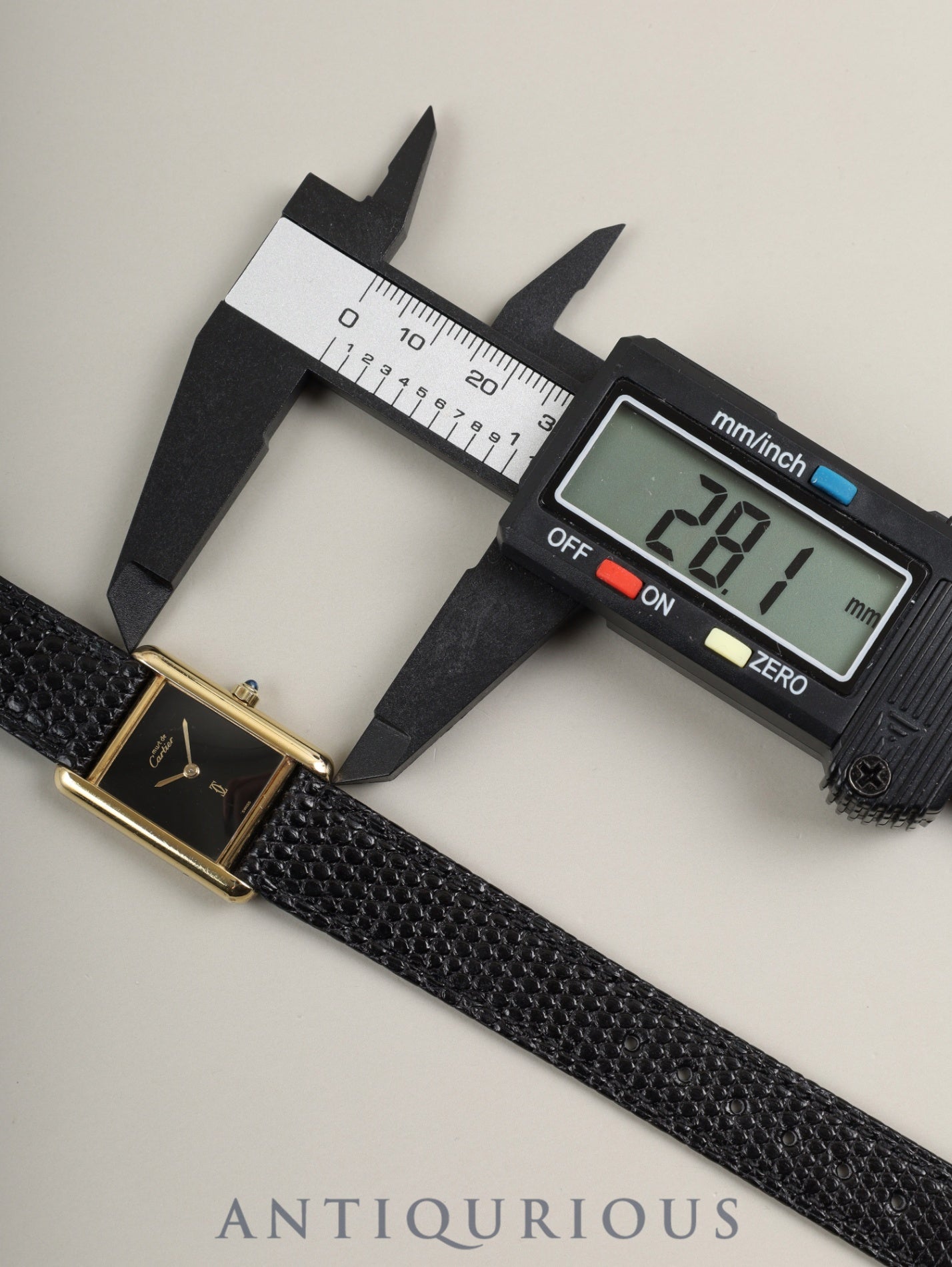 カルティエ マストタンク SM 3 66001クォーツ Cal.157 SV925 革 純正ピンバックル（GP）オニキス文字盤（SWISS表記）オーバーホール済み