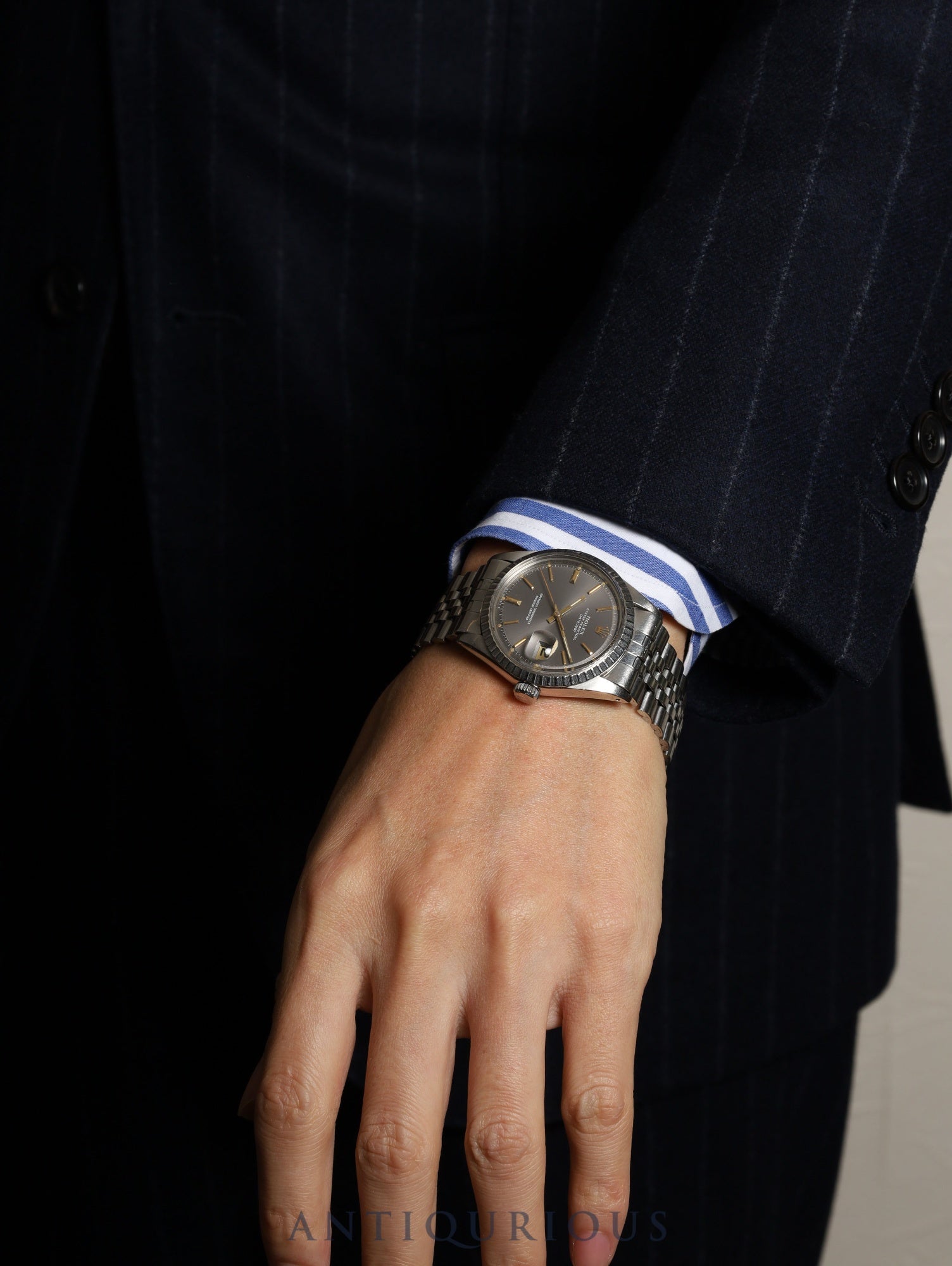 ロレックス デイトジャスト 1603 自動巻き Cal.1570 SS SS シグマダイヤル グレー文字盤 36mm 36番（1972年）オーバーホール済み